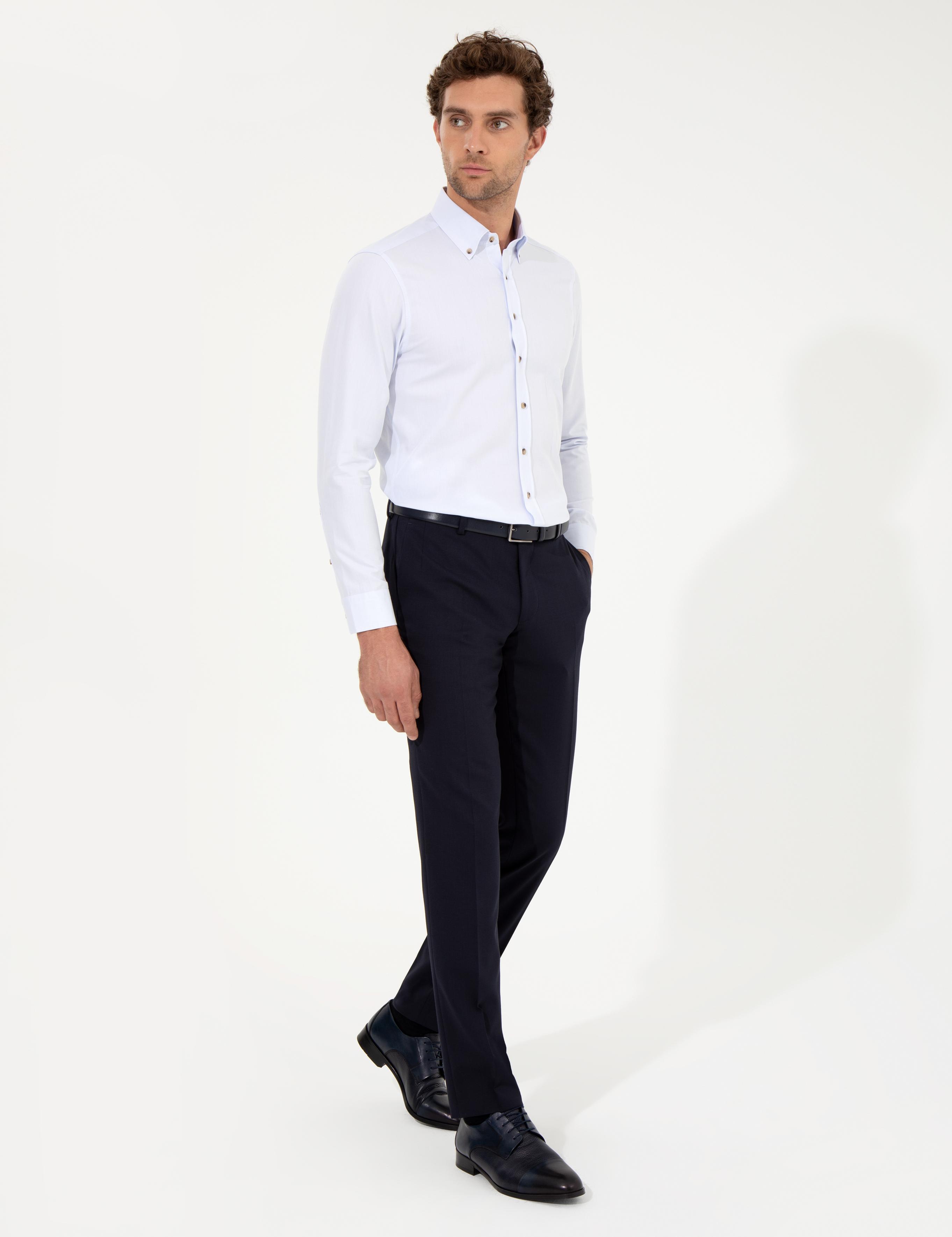 Açık Mavi Slim Fit Uzun Kollu Gömlek - 50250841169