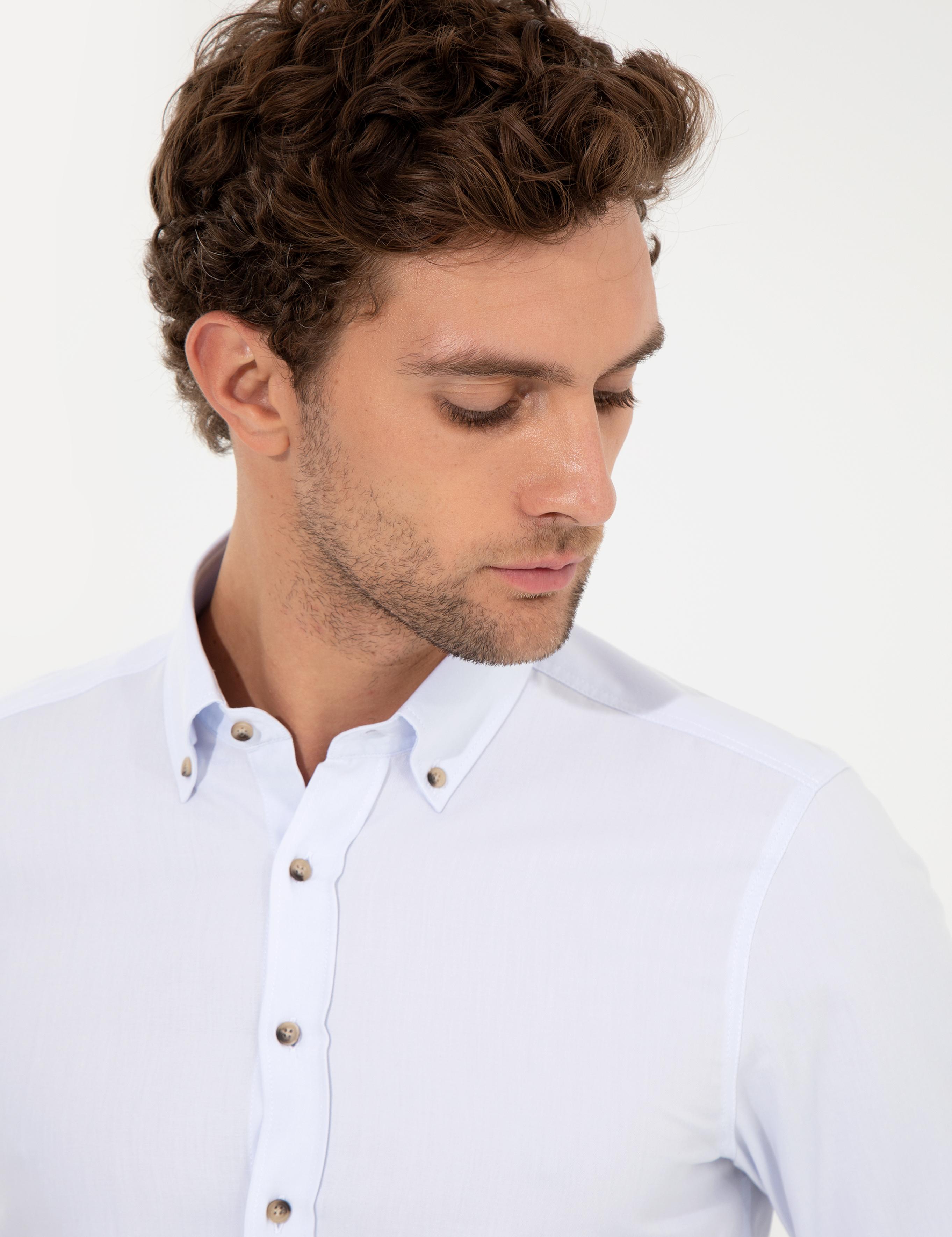 Açık Mavi Slim Fit Uzun Kollu Gömlek - 50250841169