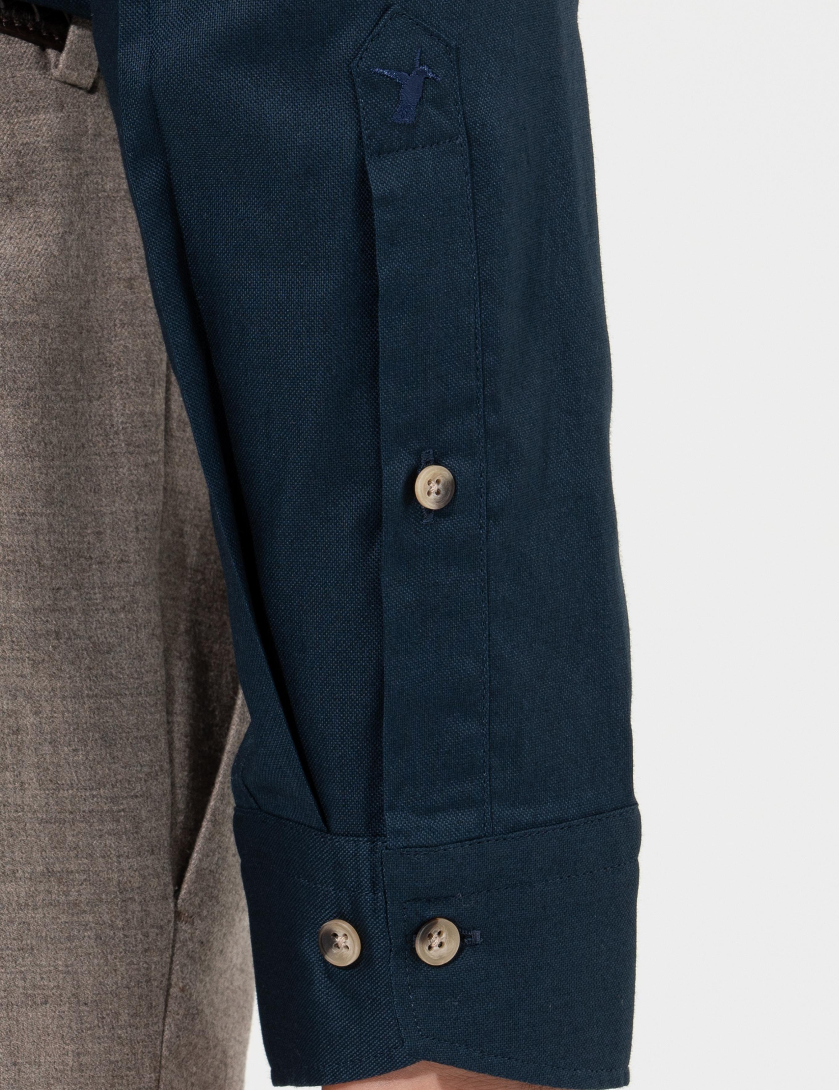Lacivert Slim Fit Uzun Kollu Gömlek - 50250841186