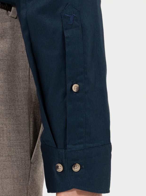 Lacivert Slim Fit Uzun Kollu Gömlek