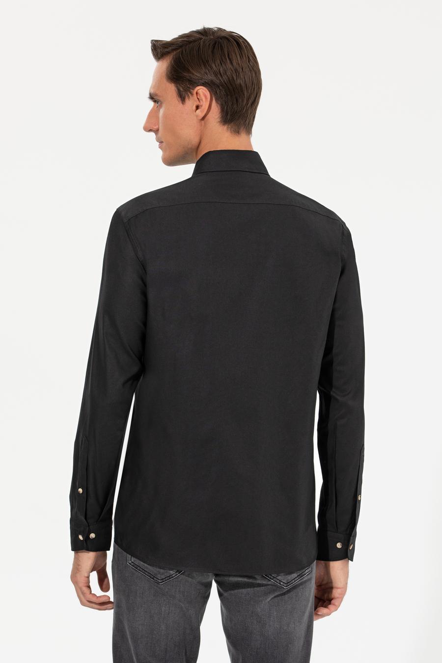 Siyah Slim Fit Uzun Kollu Gömlek - 50250841199