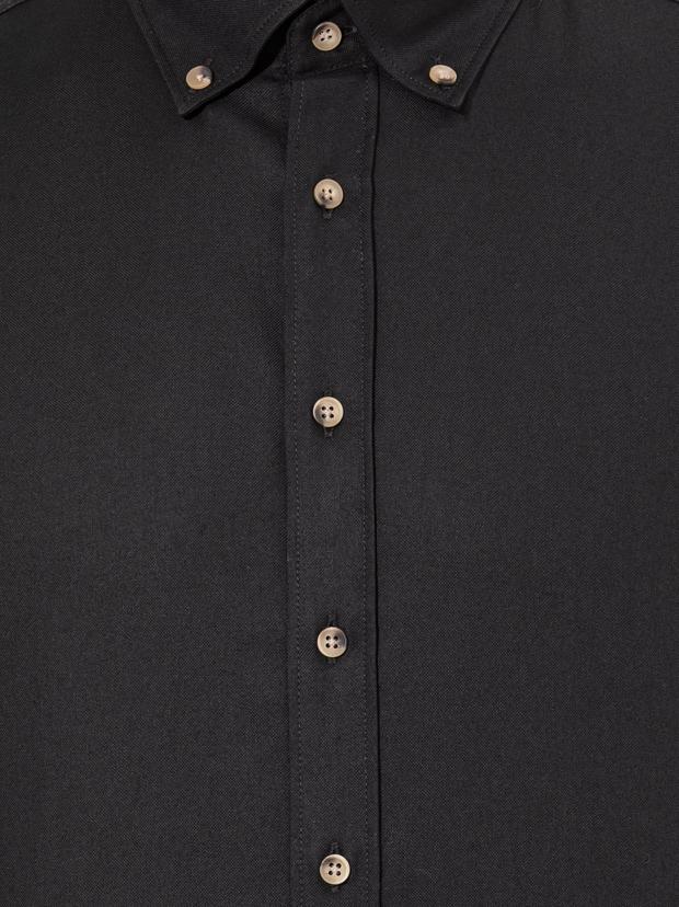 Siyah Slim Fit Uzun Kollu Gömlek
