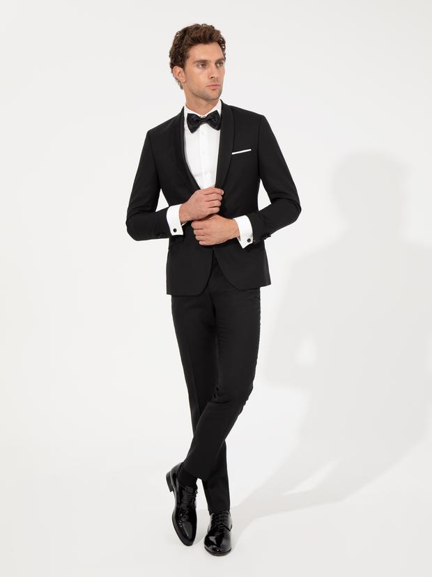 Siyah Ekstra Slim Fit Smokin