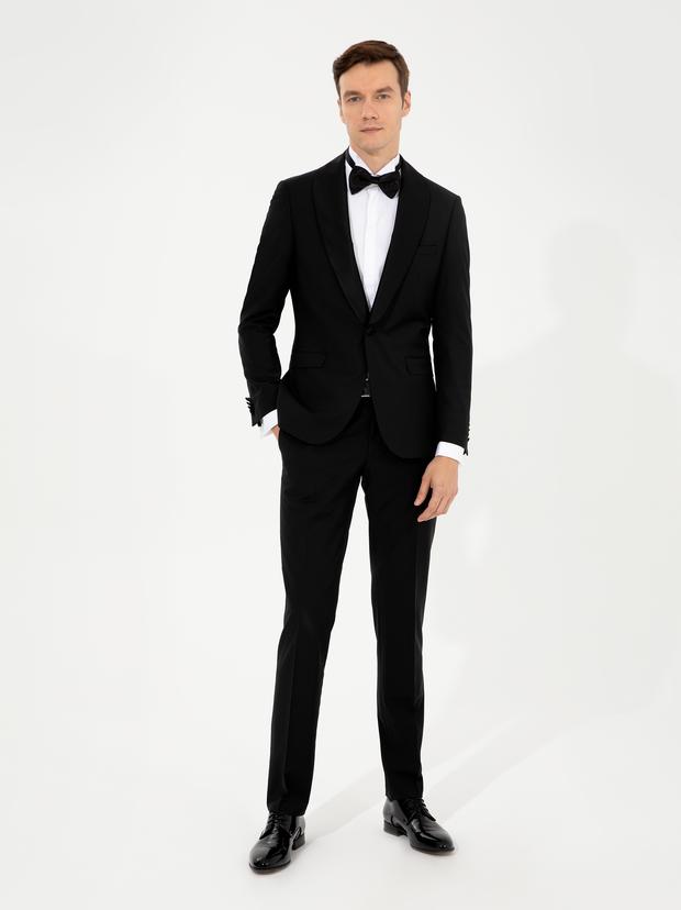 Siyah Slim Fit Smokin Damatlık