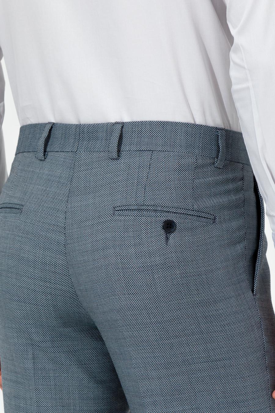 Açık Lacivert Slim Fit Yün Karışımlı Kumaş Pantolon - 50255280008