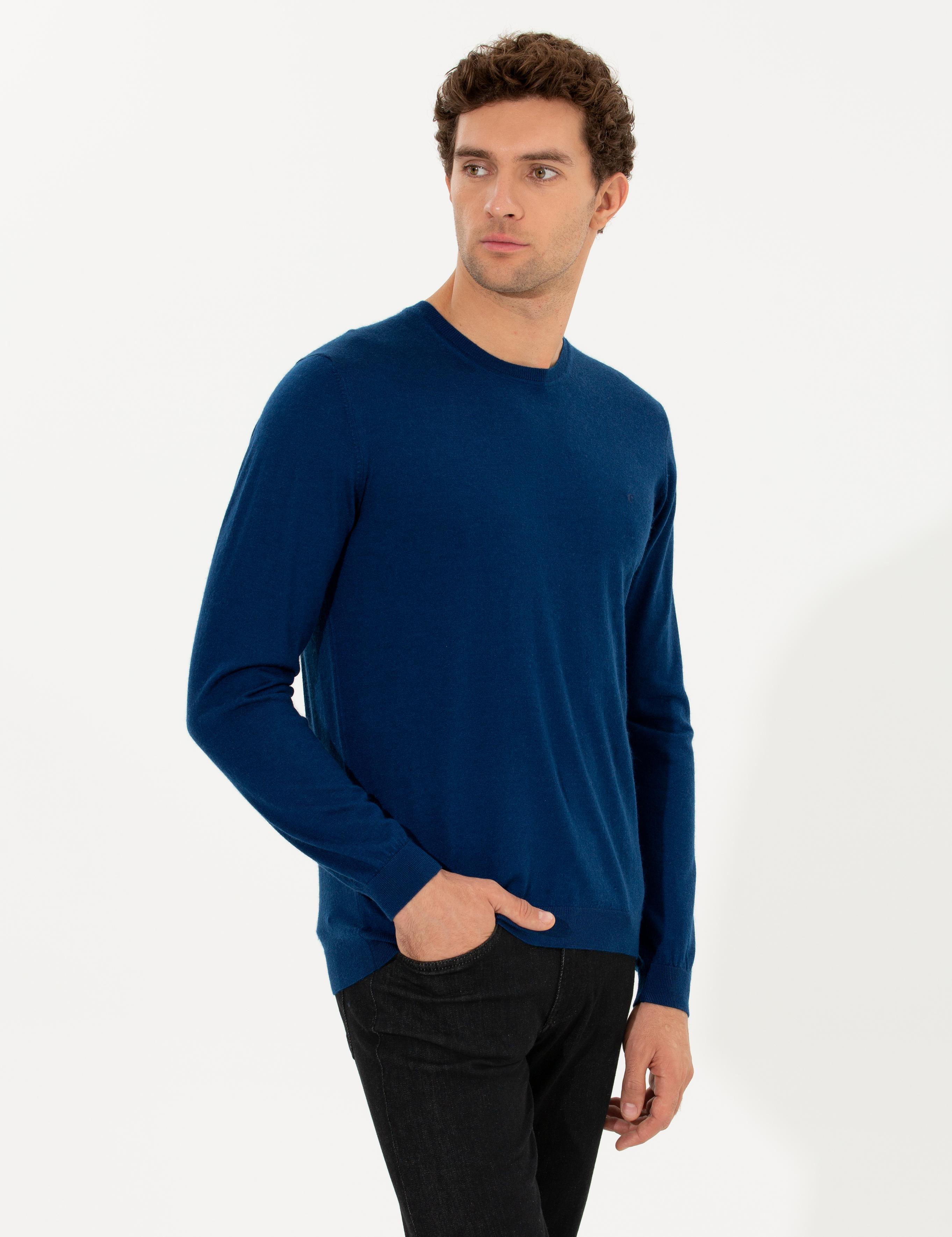 Sax Slim Fit Bisiklet Yaka Yün Kaşmir Karışımlı Triko Kazak - 50260321003