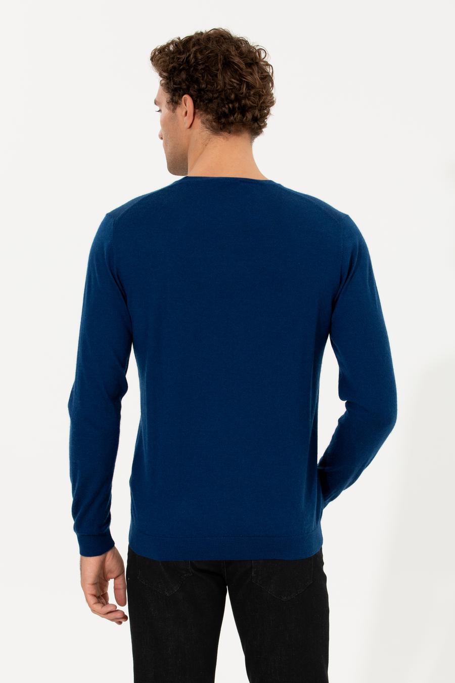 Sax Slim Fit Bisiklet Yaka Yün Kaşmir Karışımlı Triko Kazak - 50260321003