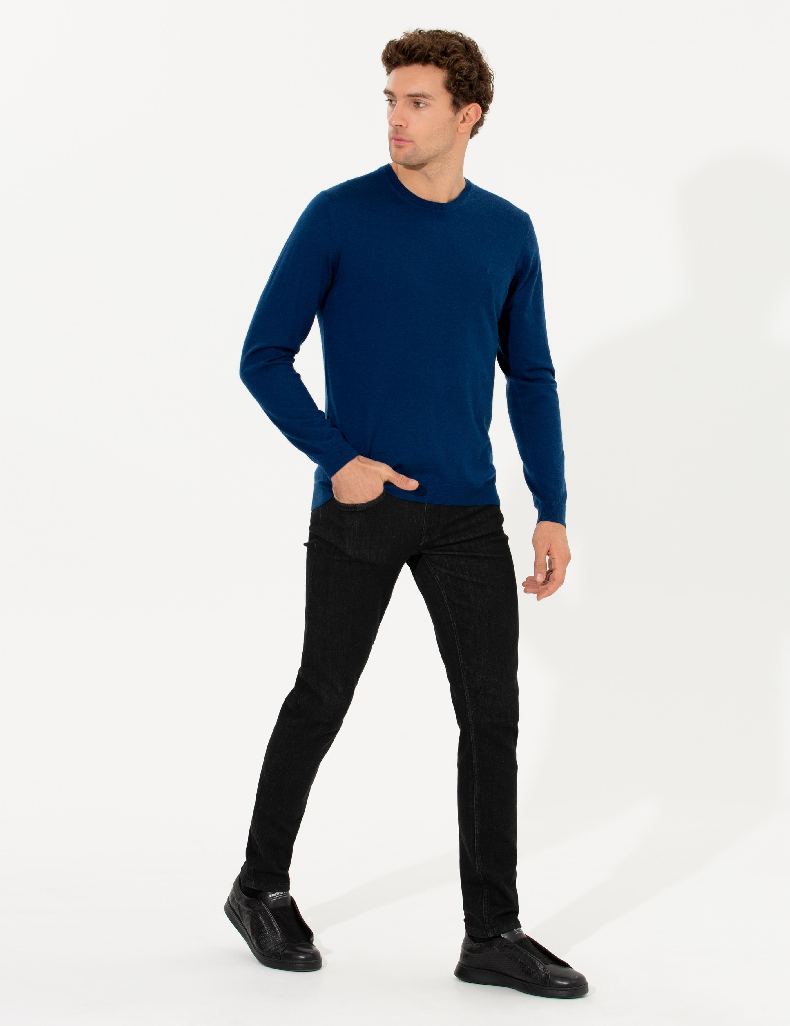 Sax Slim Fit Bisiklet Yaka Yün Kaşmir Karışımlı Triko Kazak - 50260321003