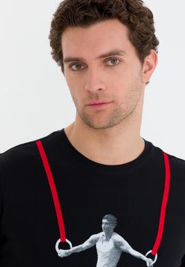 Siyah Bisiklet Yaka Slim Fit T-Shirt
