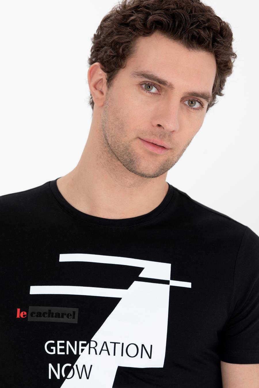 Siyah Bisiklet Yaka Slim Fit T-Shirt - 50265418024
