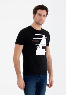Siyah Bisiklet Yaka Slim Fit T-Shirt