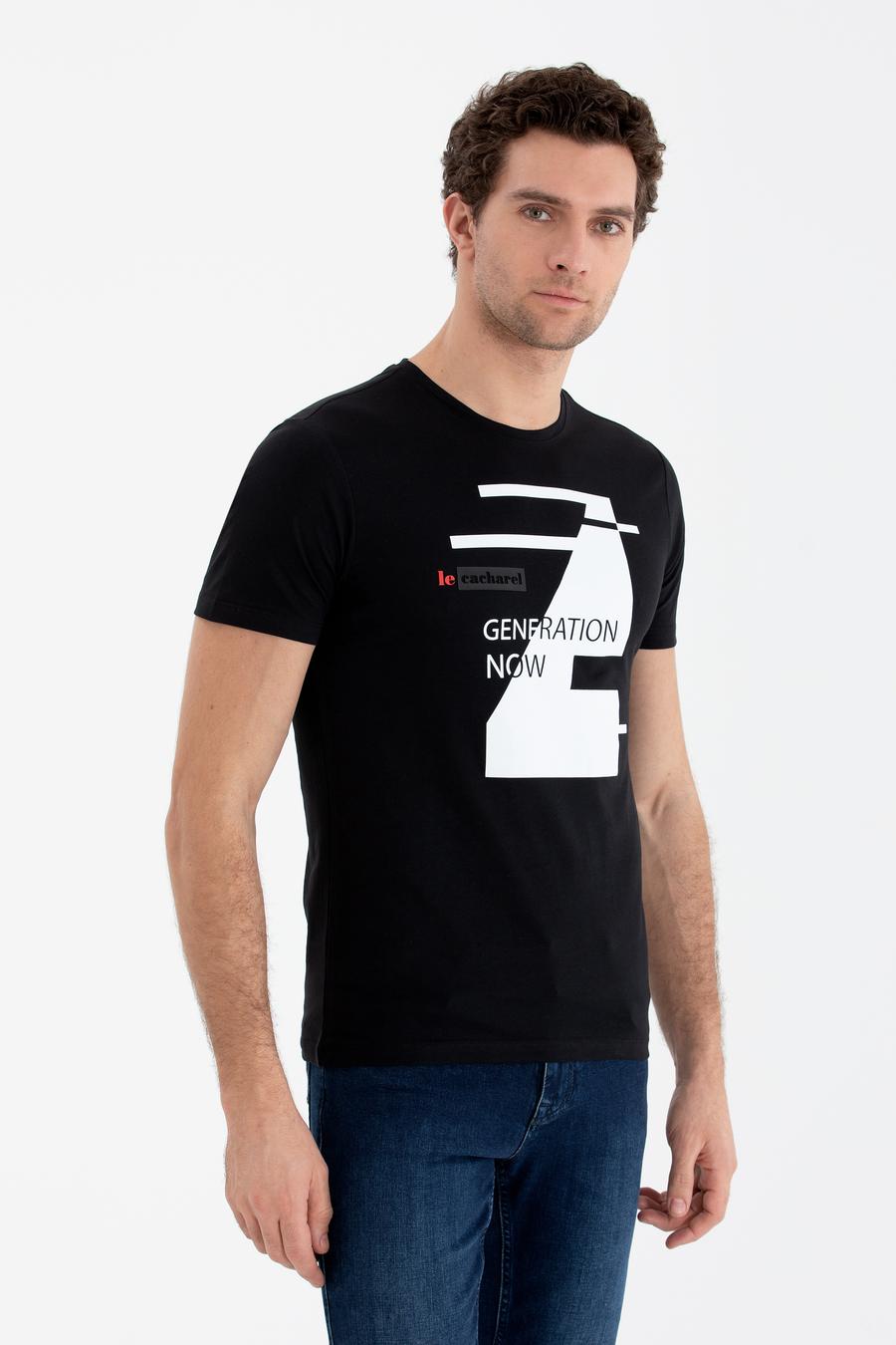 Siyah Bisiklet Yaka Slim Fit T-Shirt - 50265418024