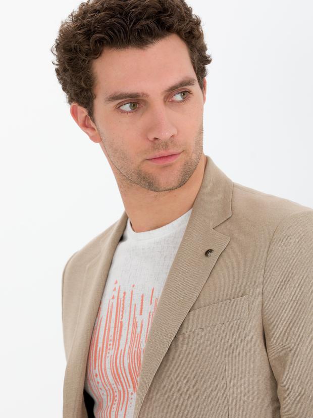 Camel Slim Fit Ceket
