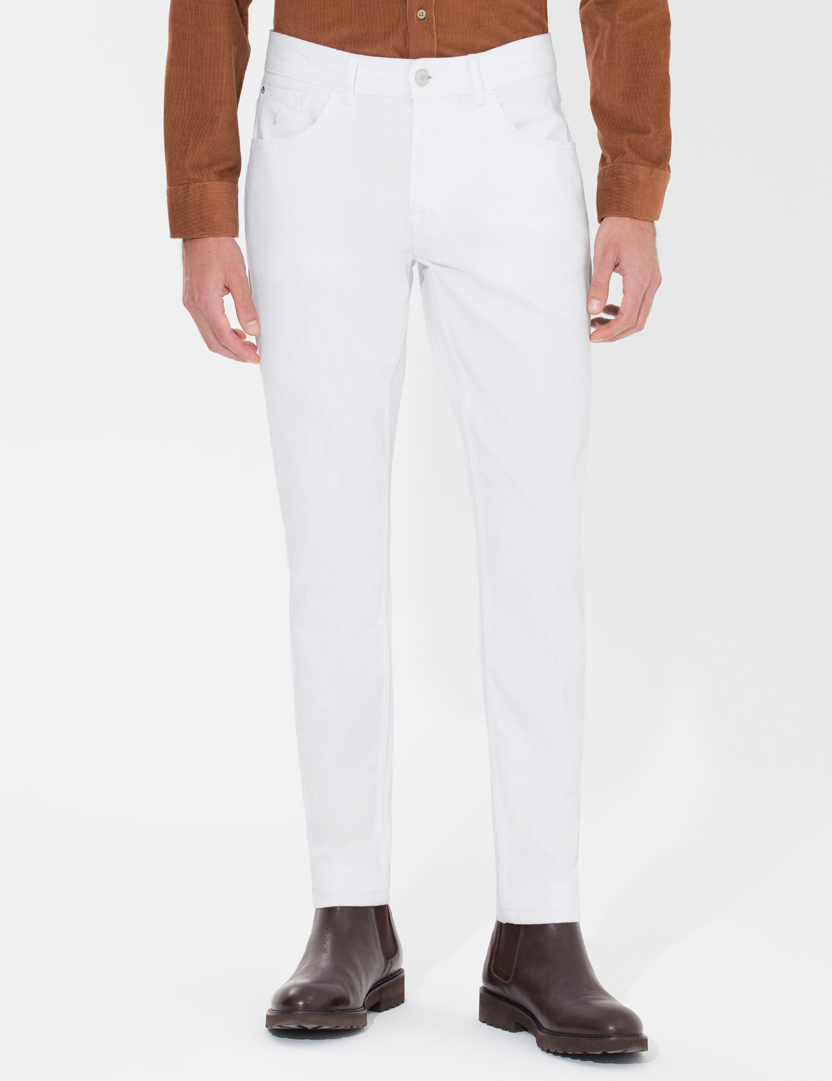 Beyaz Slim Fit Jean Pantolon - 50272129027