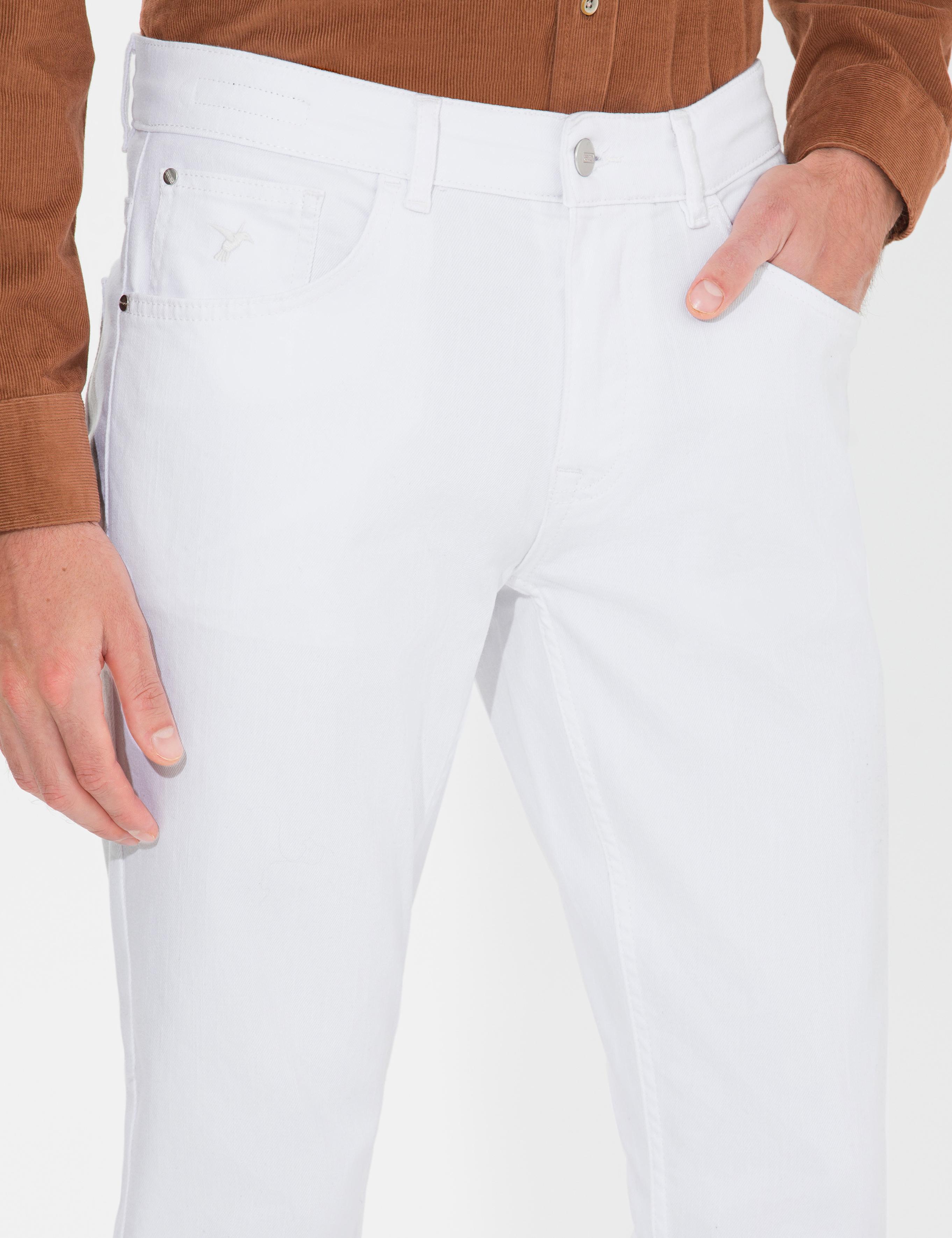 Beyaz Slim Fit Jean Pantolon - 50272129027