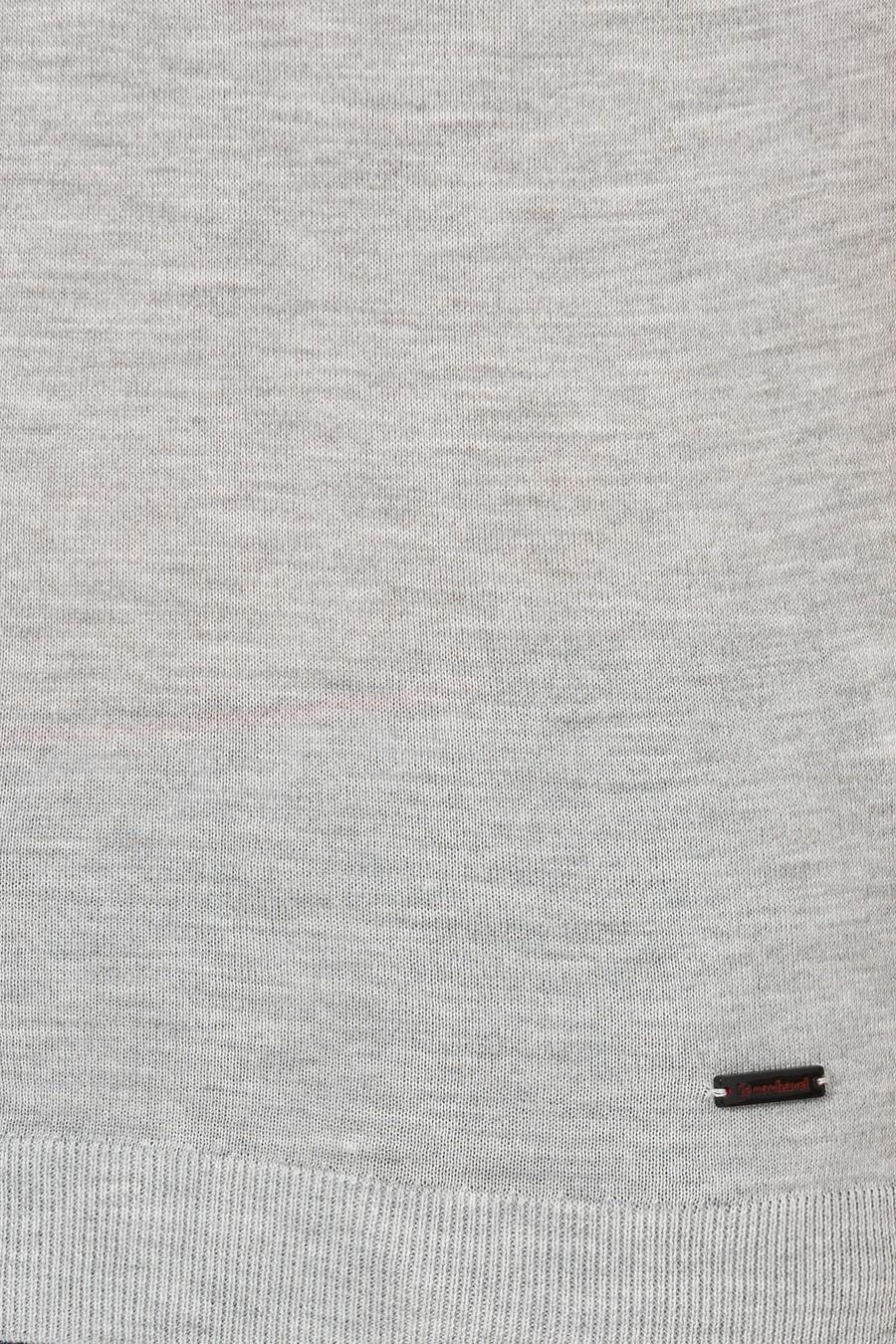 Açık Gri Slim Fit Polo Yaka Triko T-Shirt - 50247015027