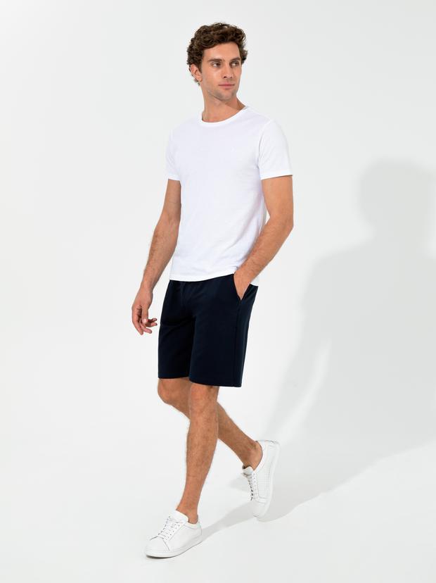 Lacivert Comfort Fit Örme Şort