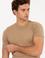 Bej Slim Fit Bisiklet Yaka Triko T-shirt