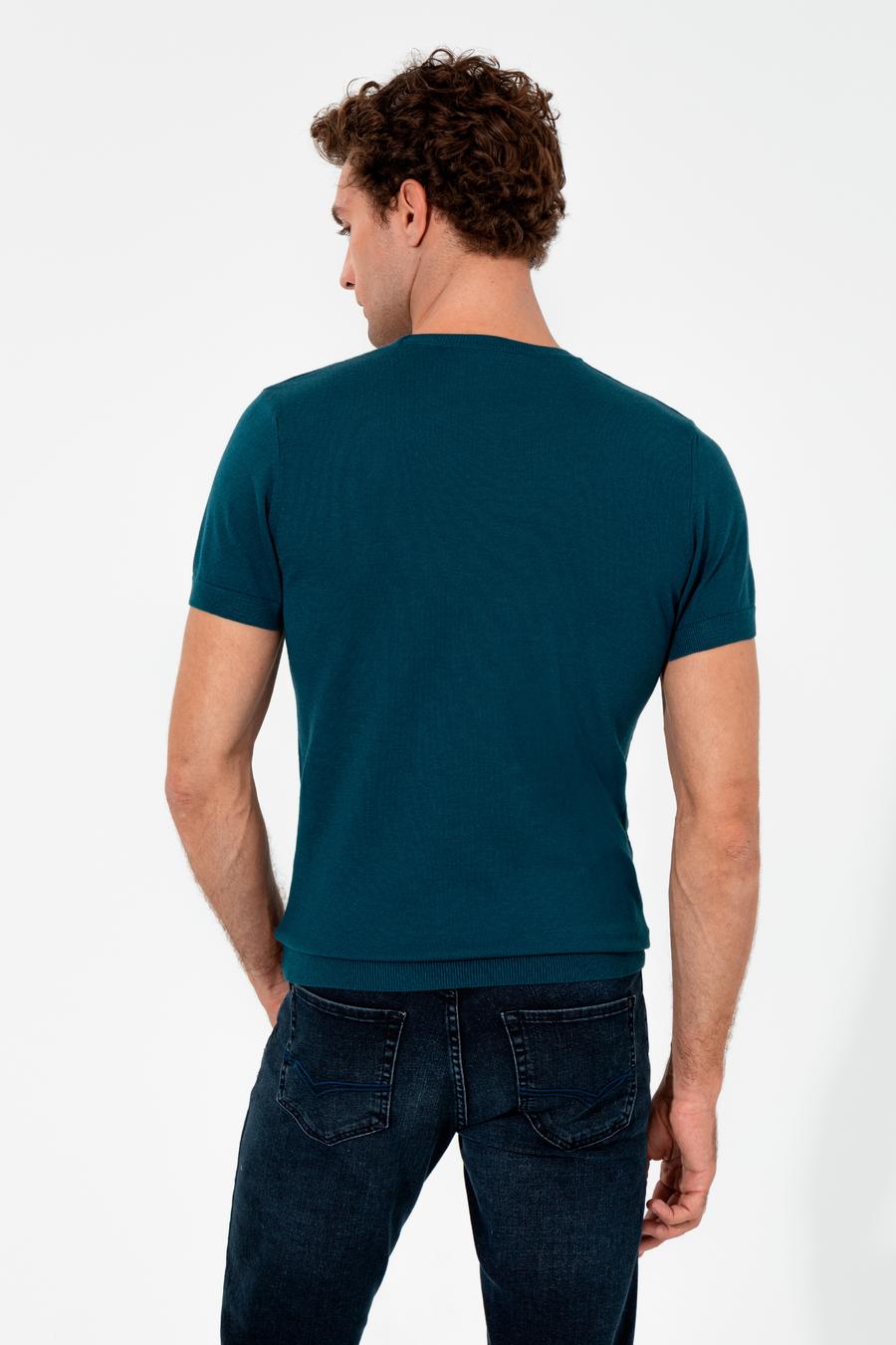Petrol Slim Fit Bisiklet Yaka Triko T-shirt - 50249549169