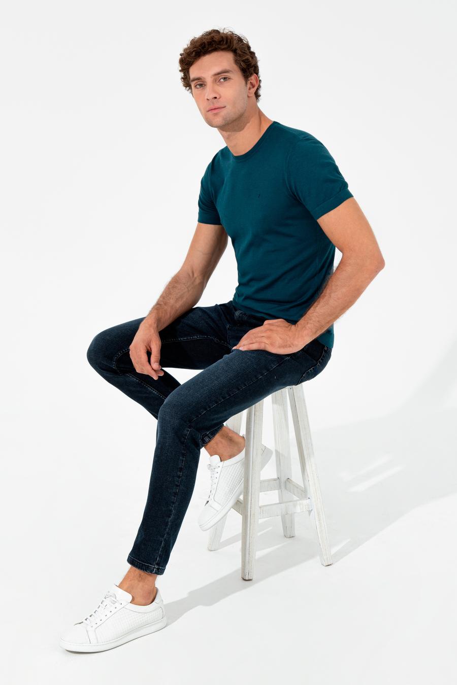 Petrol Slim Fit Bisiklet Yaka Triko T-shirt - 50249549169