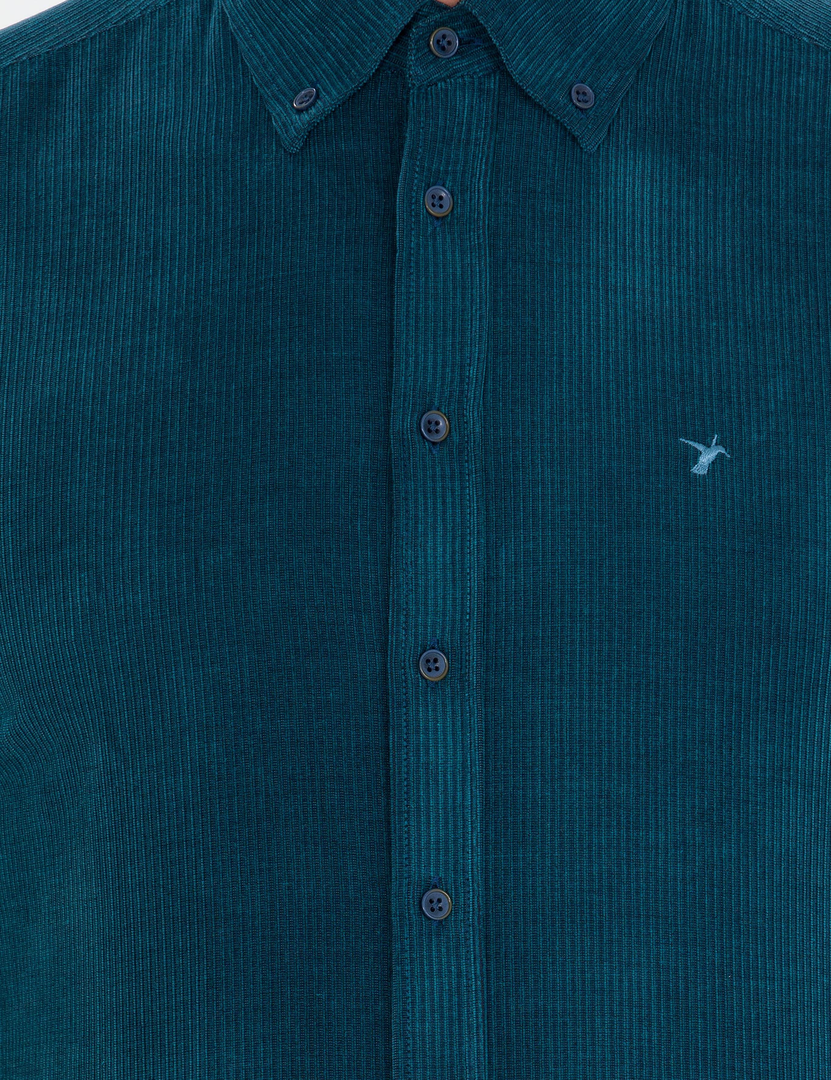 Petrol Slim Fit Uzun Kollu Gömlek - 50262889057