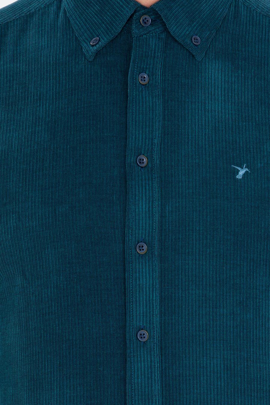 Petrol Slim Fit Uzun Kollu Gömlek - 50262889057