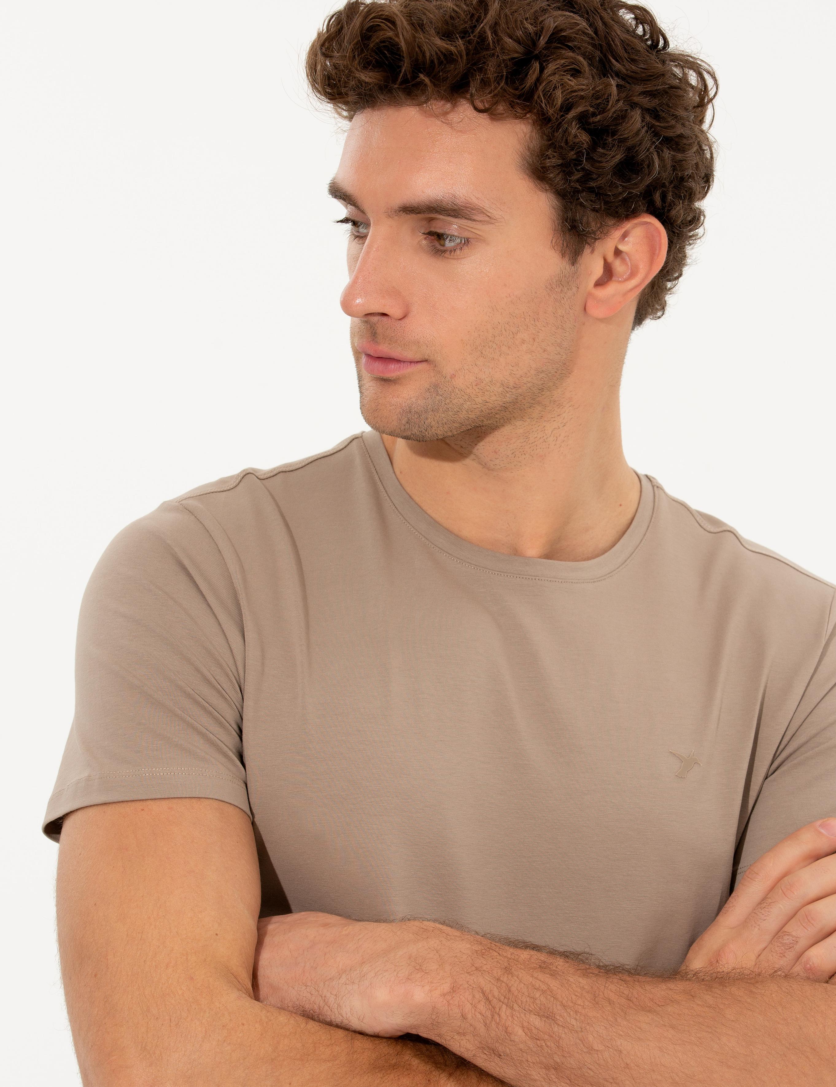 Vizon Bisiklet Yaka Slim Fit Basic T-Shirt - 50263987031