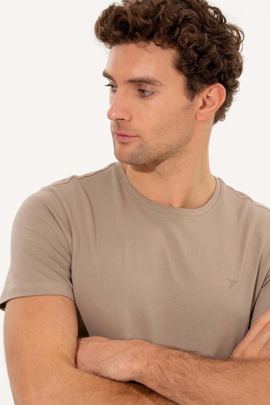 Vizon Bisiklet Yaka Slim Fit Basic T-Shirt - 50263987031