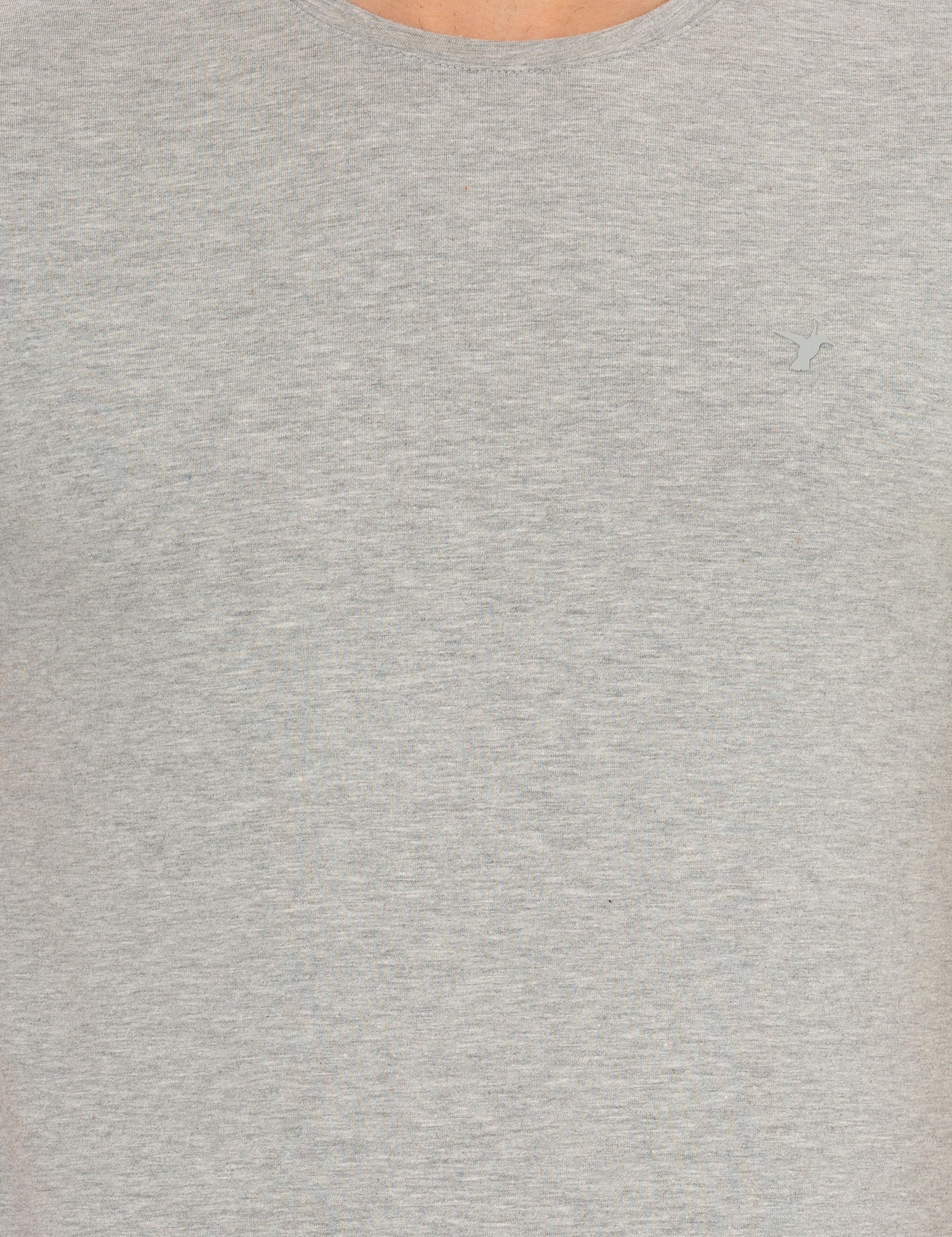 Gri Melanj Bisiklet Yaka Slim Fit Basic T-Shirt - 50263987057