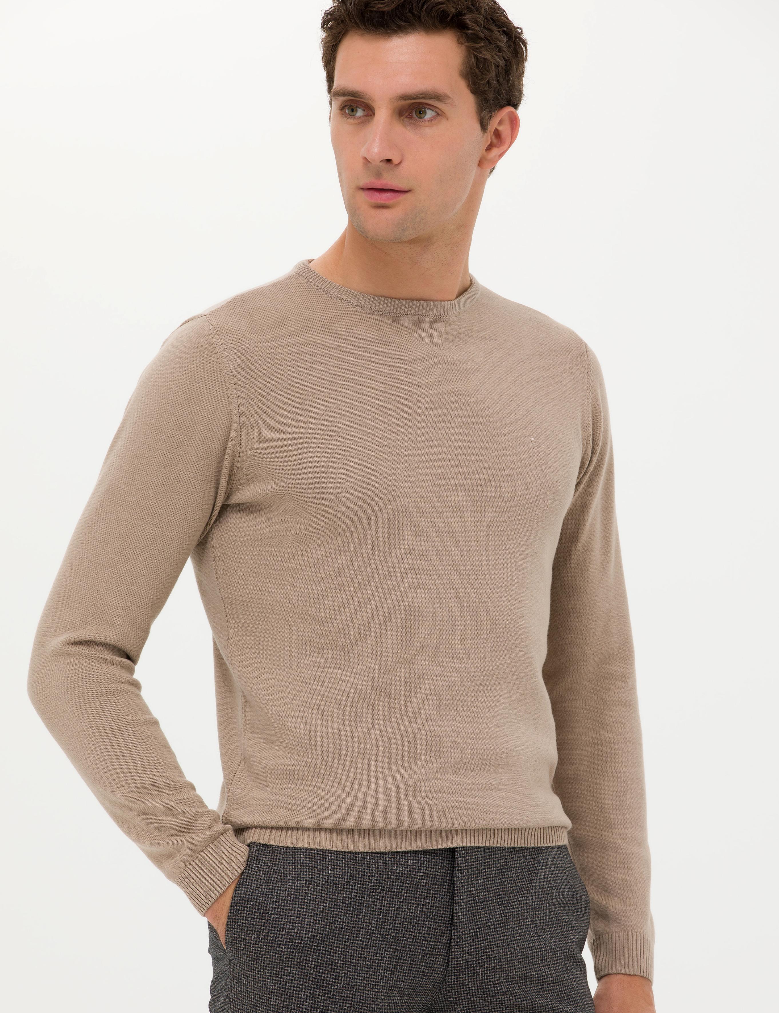 Camel Slim Fit Bisiklet Yaka Basic Triko Kazak - 50257379073