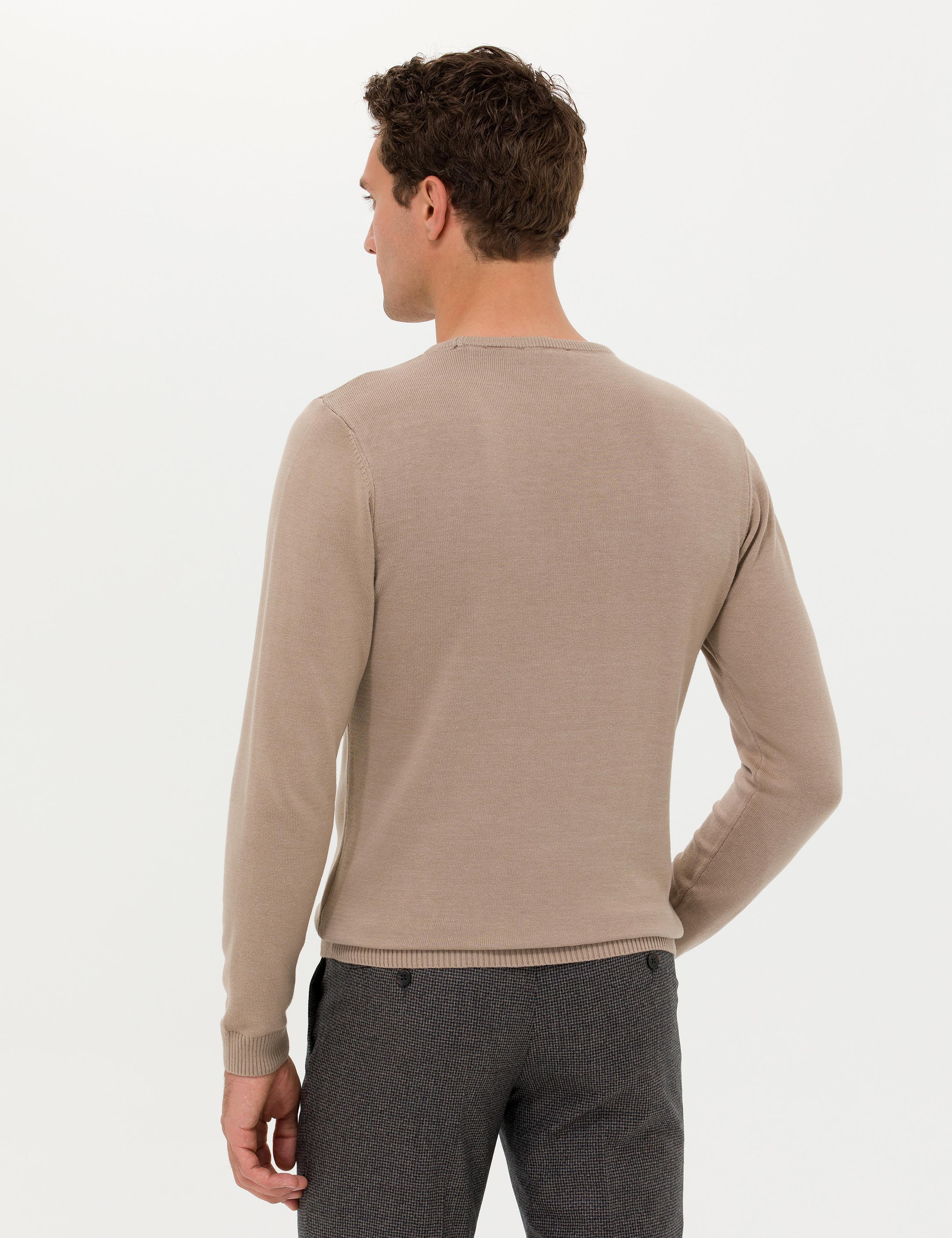 Camel Slim Fit Bisiklet Yaka Basic Triko Kazak - 50257379073