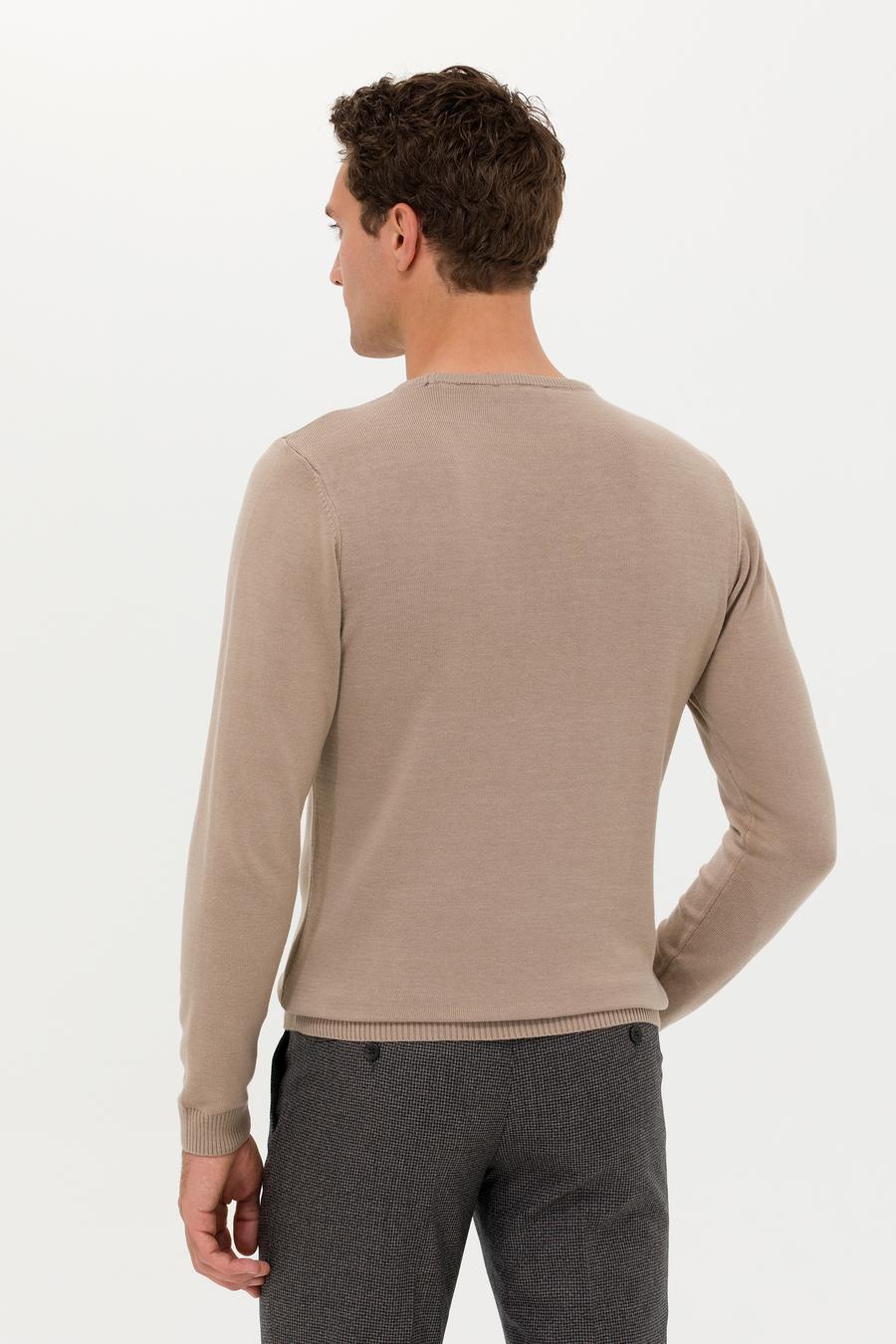 Camel Slim Fit Bisiklet Yaka Basic Triko Kazak - 50257379073
