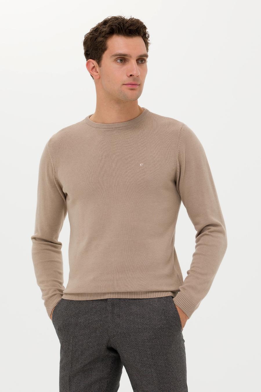 Camel Slim Fit Bisiklet Yaka Basic Triko Kazak - 50257379073