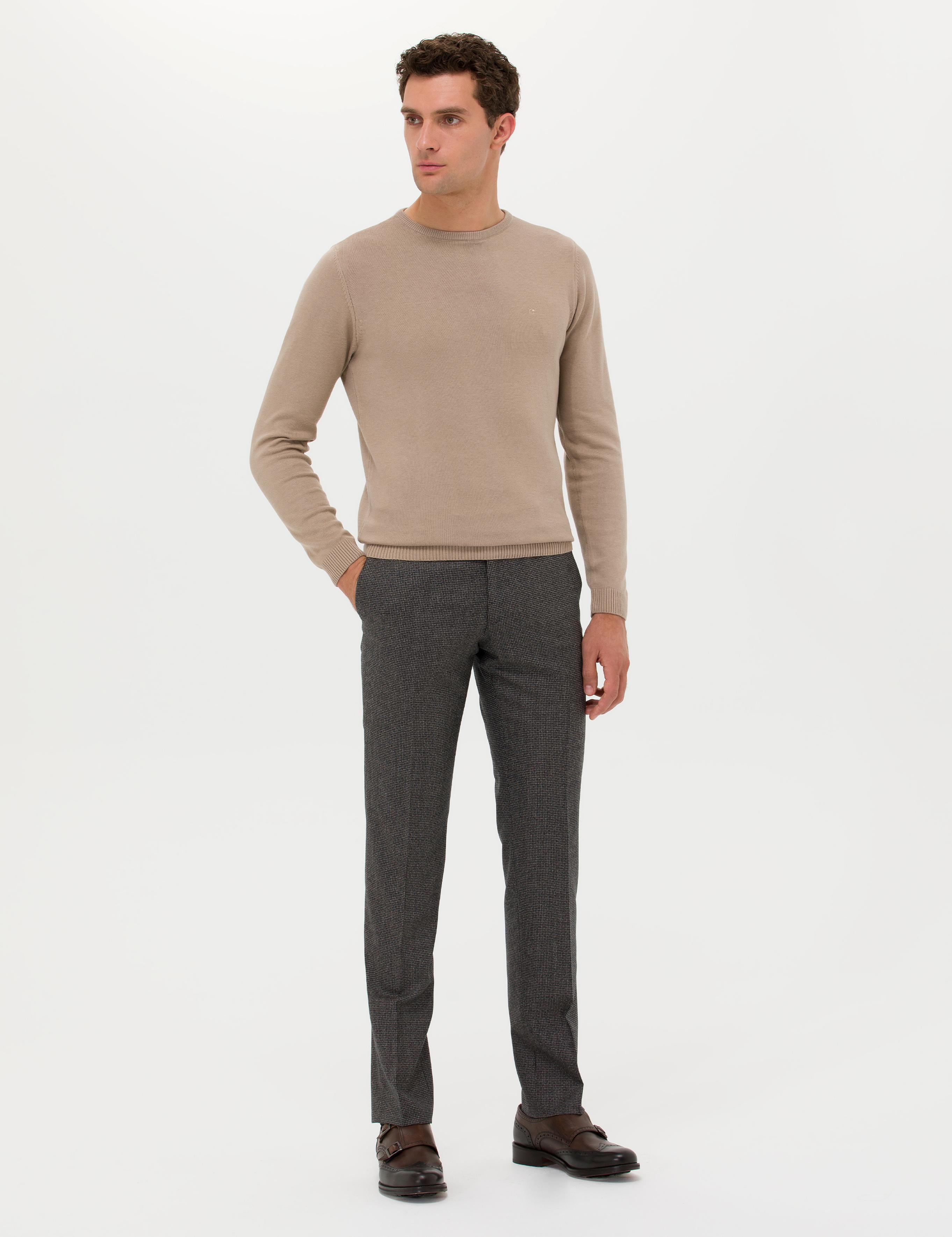Camel Slim Fit Bisiklet Yaka Basic Triko Kazak - 50257379073