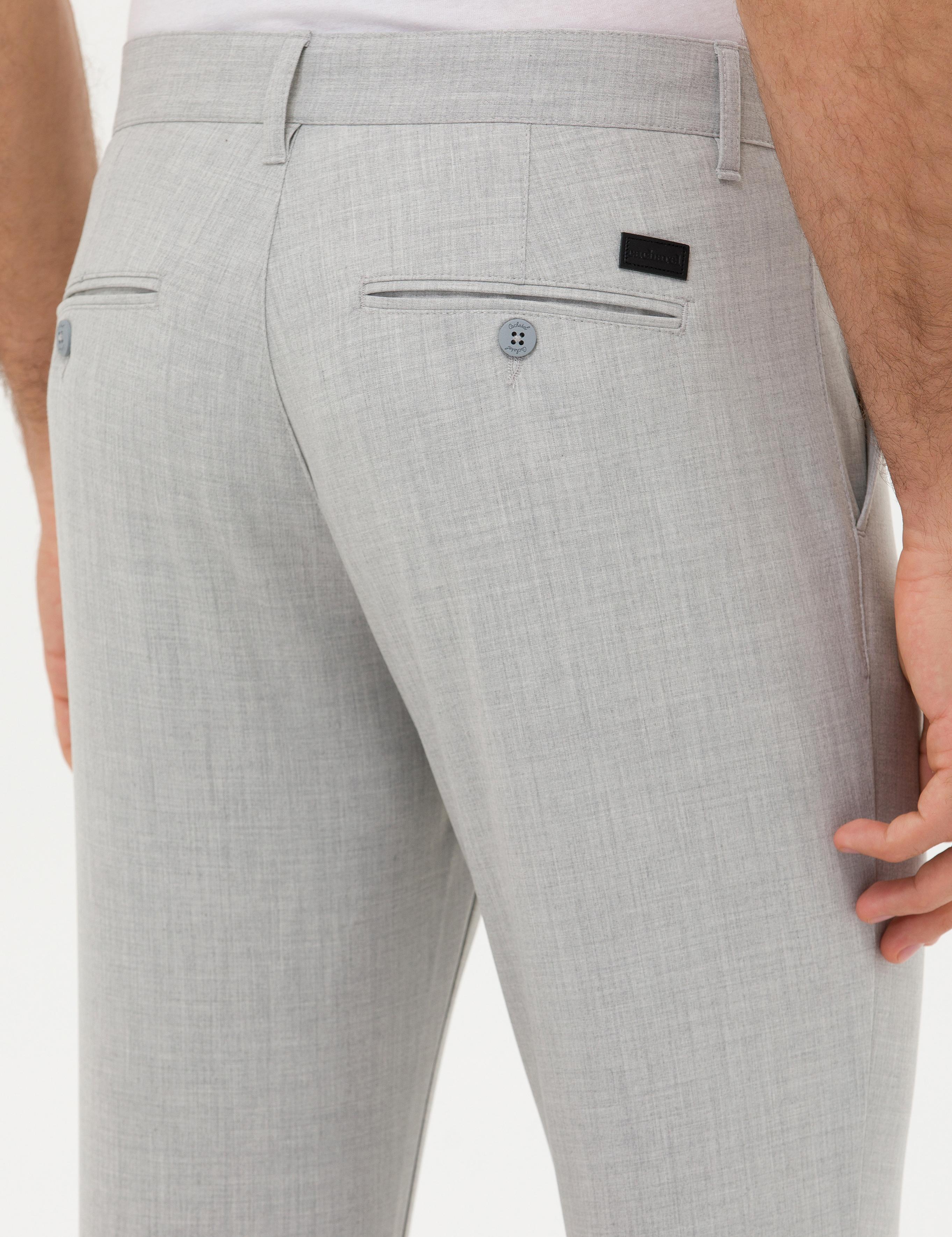 Açık Gri Slim Fit Kanvas Pantolon - 50266705013