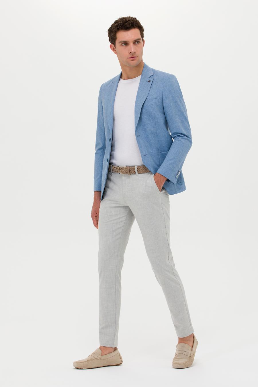 Açık Gri Slim Fit Kanvas Pantolon - 50266705013