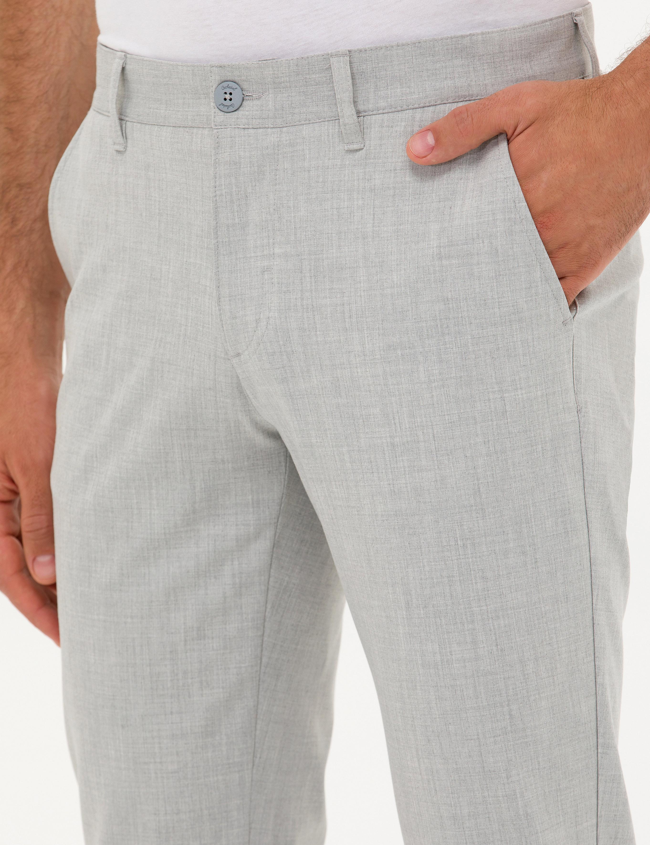 Açık Gri Slim Fit Kanvas Pantolon - 50266705013