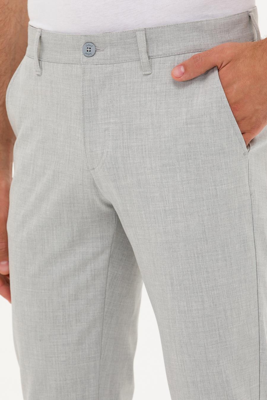 Açık Gri Slim Fit Kanvas Pantolon - 50266705013