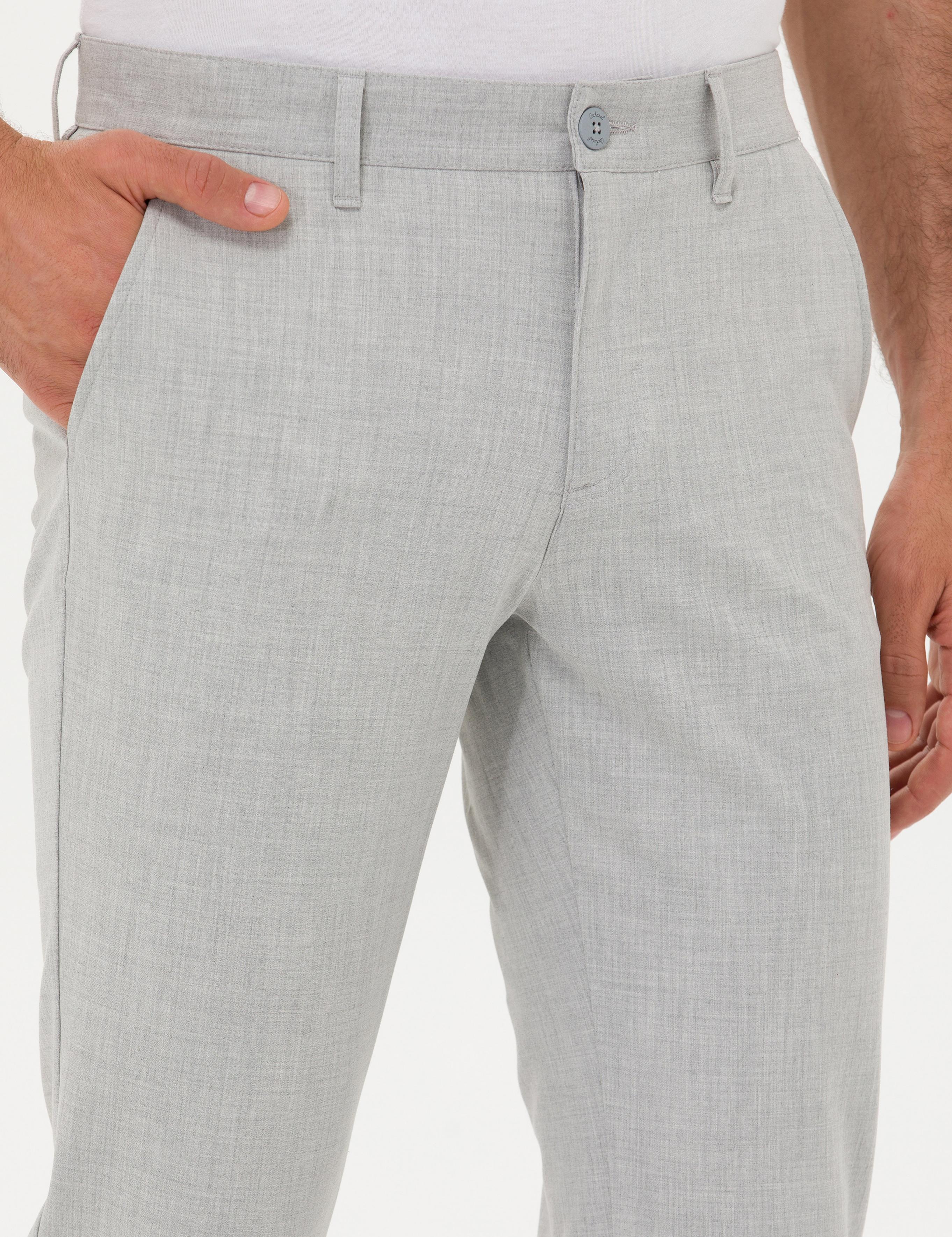Açık Gri Slim Fit Kanvas Pantolon - 50266705013