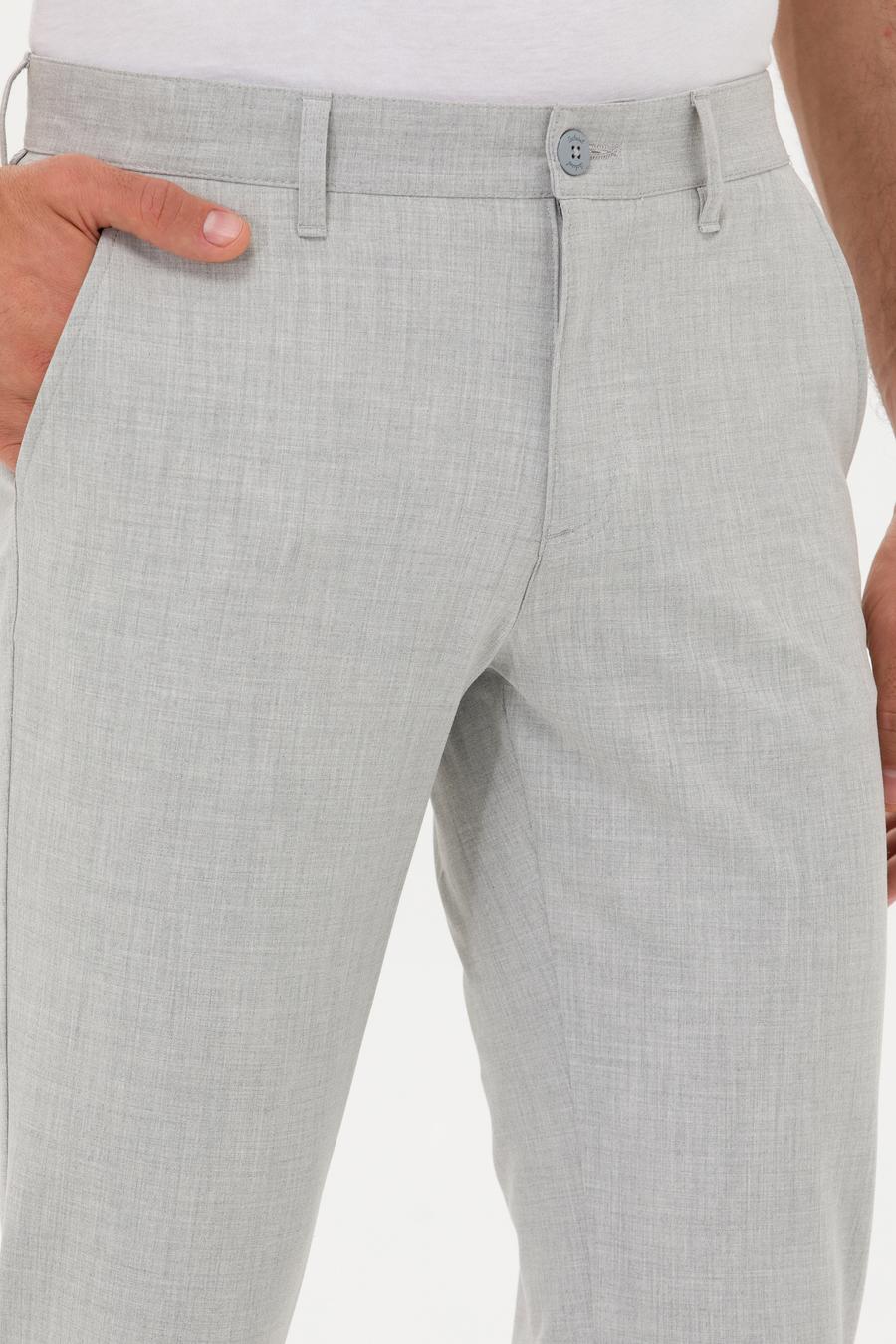 Açık Gri Slim Fit Kanvas Pantolon - 50266705013