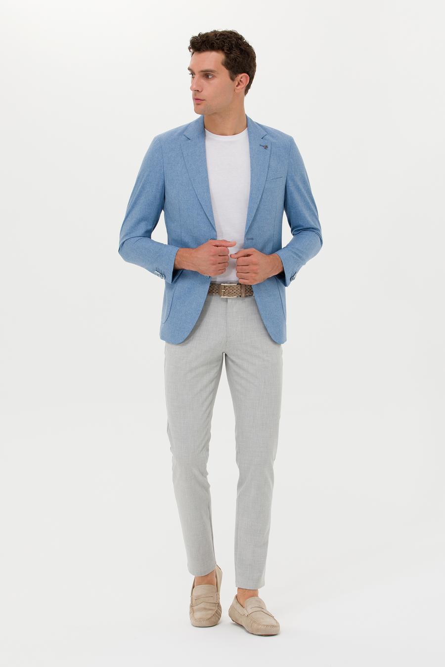Açık Gri Slim Fit Kanvas Pantolon - 50266705013