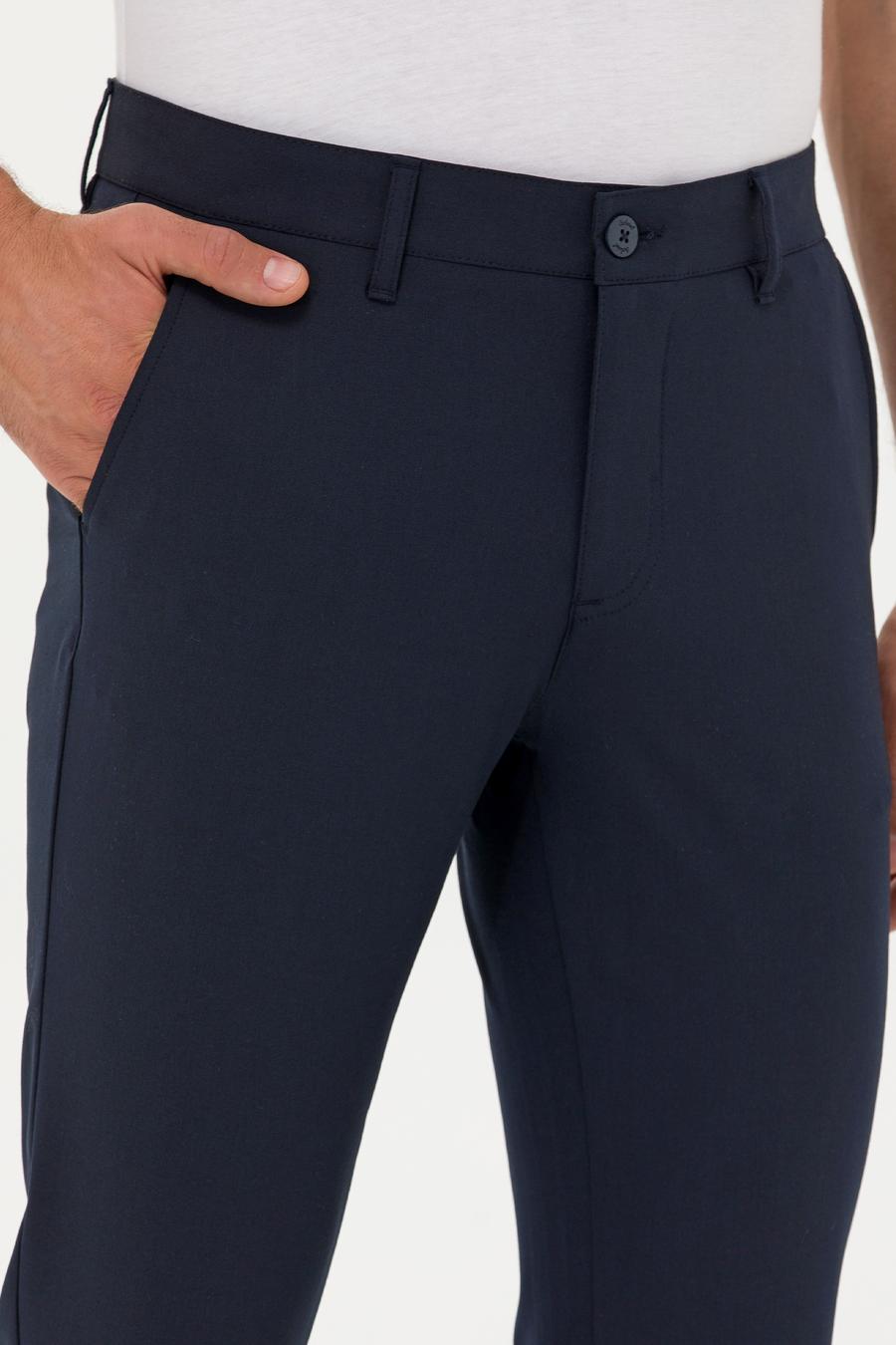 Lacivert Slim Fit Kanvas Pantolon - 50266705093