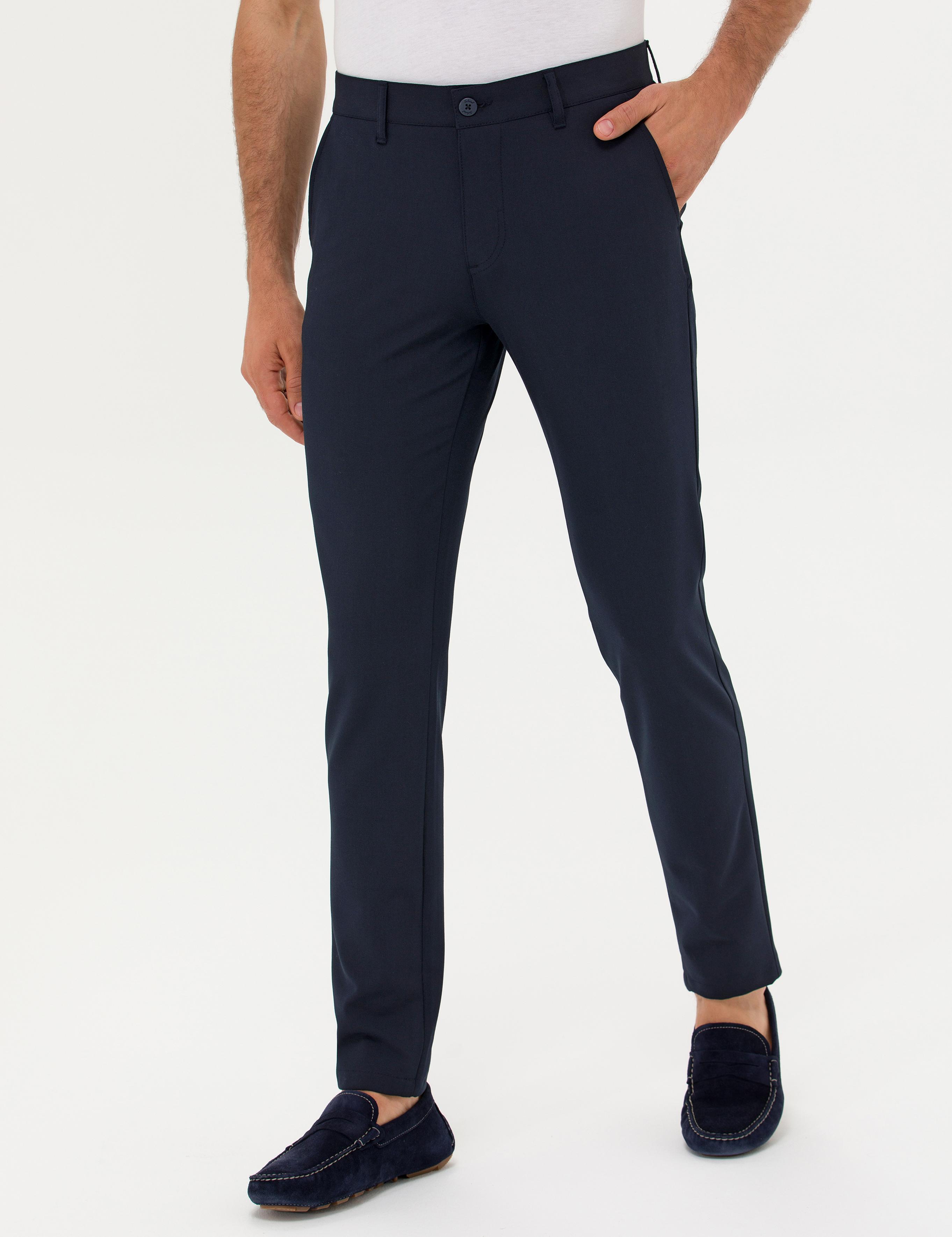 Lacivert Slim Fit Kanvas Pantolon - 50266705093