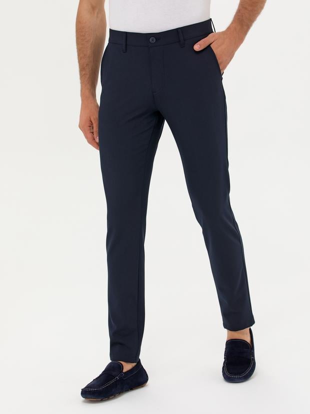 Lacivert Slim Fit Kanvas Pantolon
