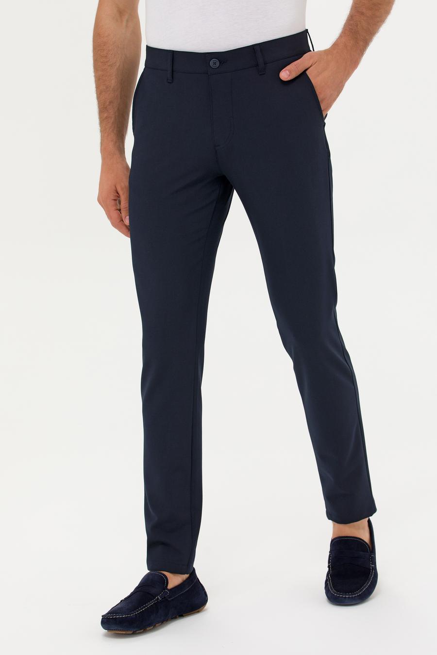 Lacivert Slim Fit Kanvas Pantolon - 50266705093