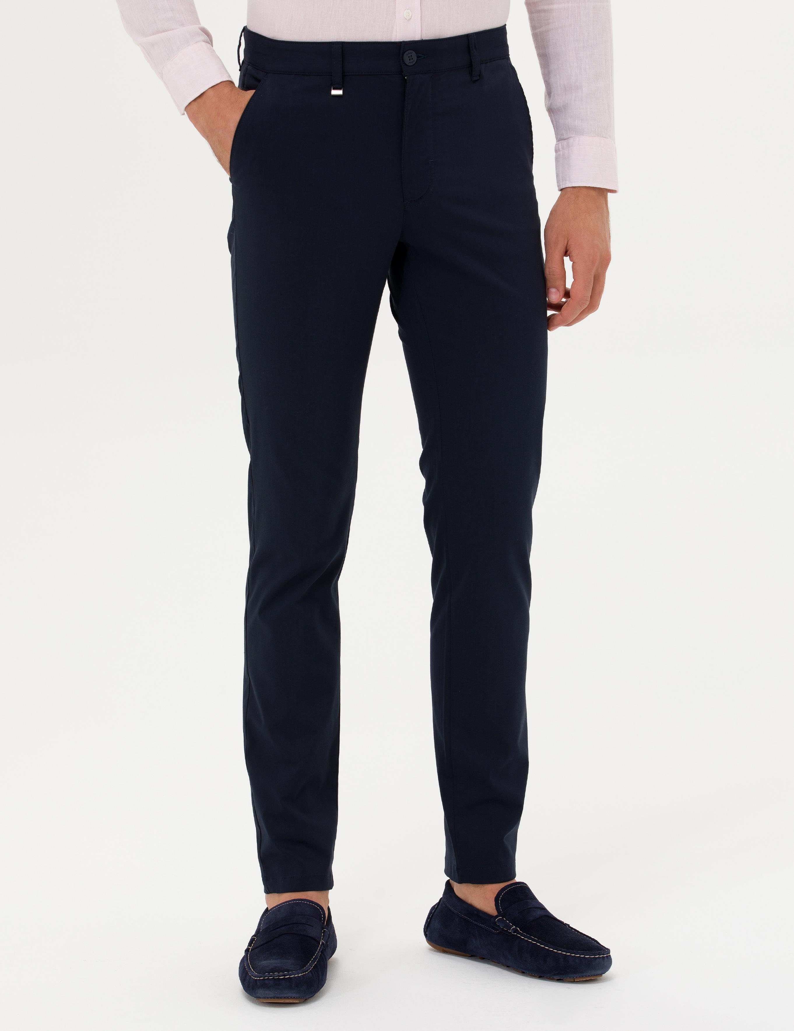 Lacivert Carrot Fit Kanvas Pantolon - 50266747288