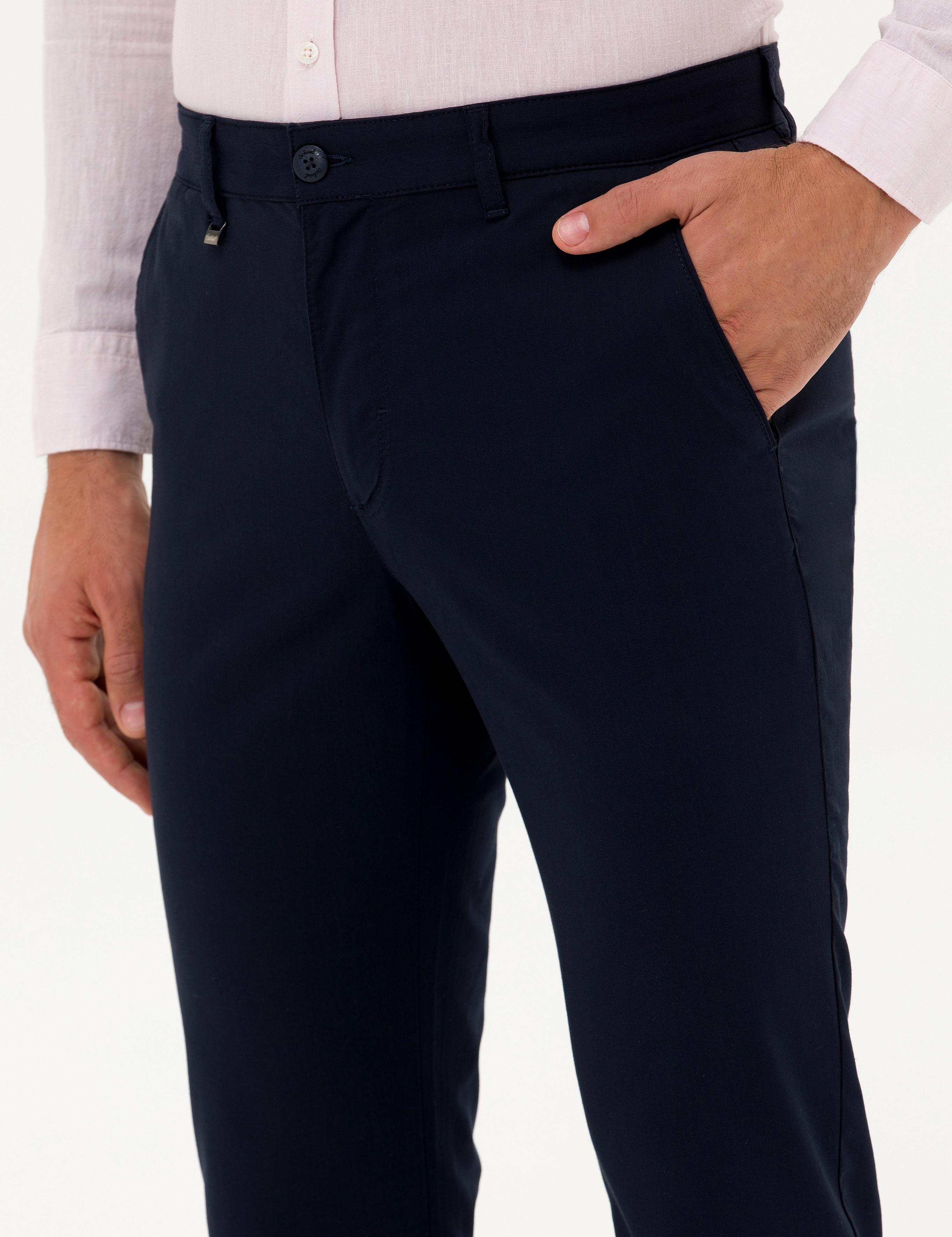 Lacivert Carrot Fit Kanvas Pantolon - 50266747288