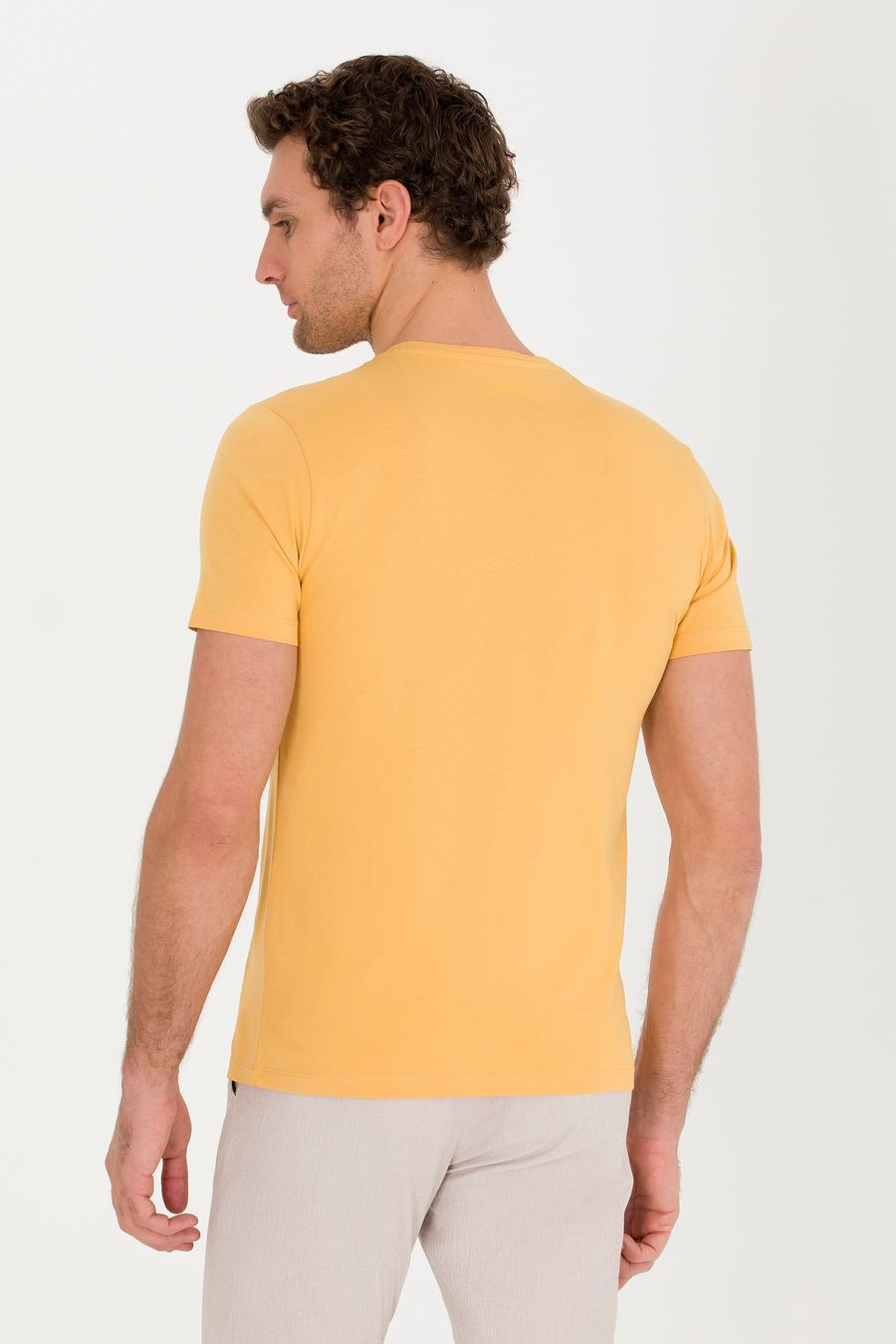 Hardal Bisiklet Yaka Slim Fit T-Shirt - 50265869039