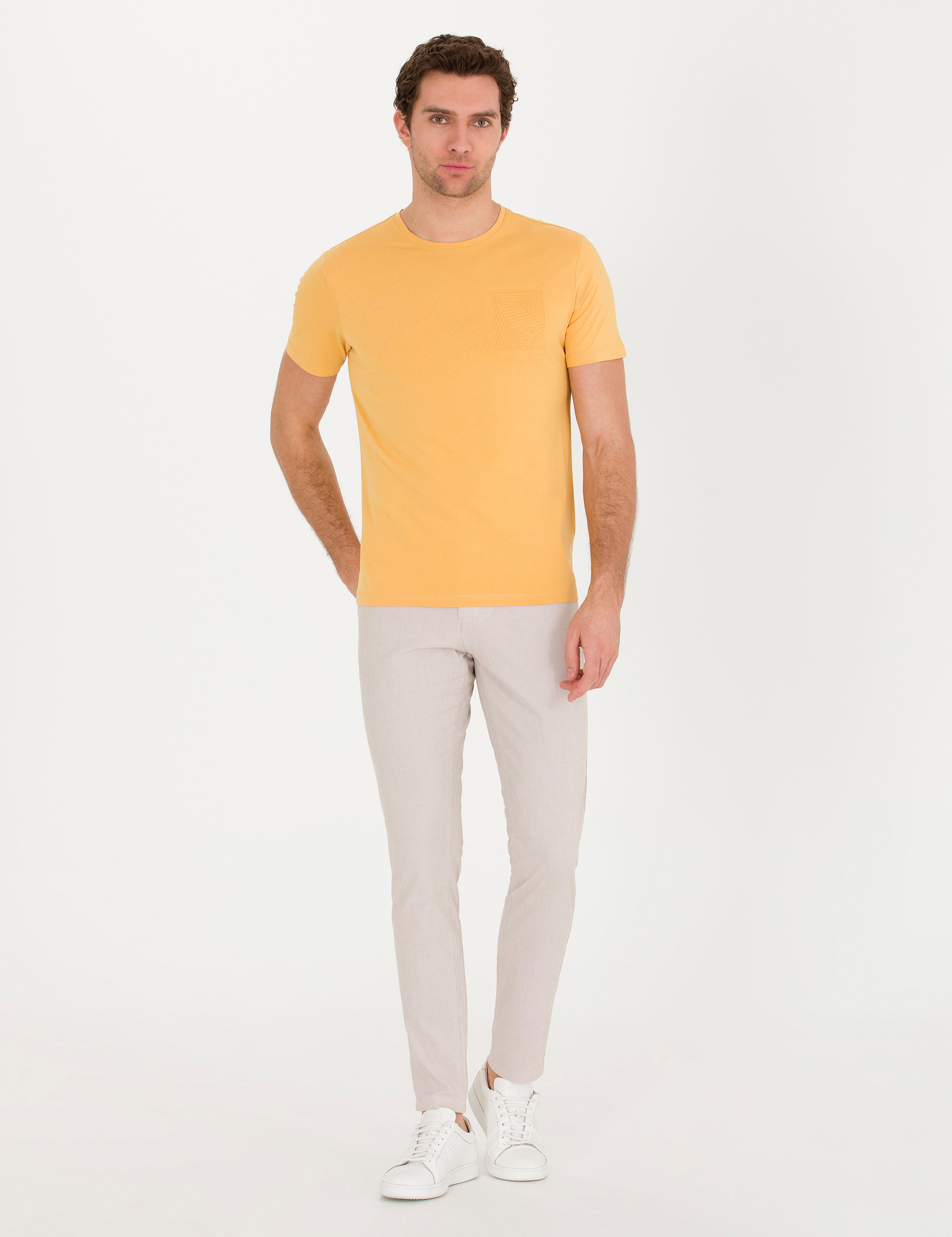 Hardal Bisiklet Yaka Slim Fit T-Shirt - 50265869039