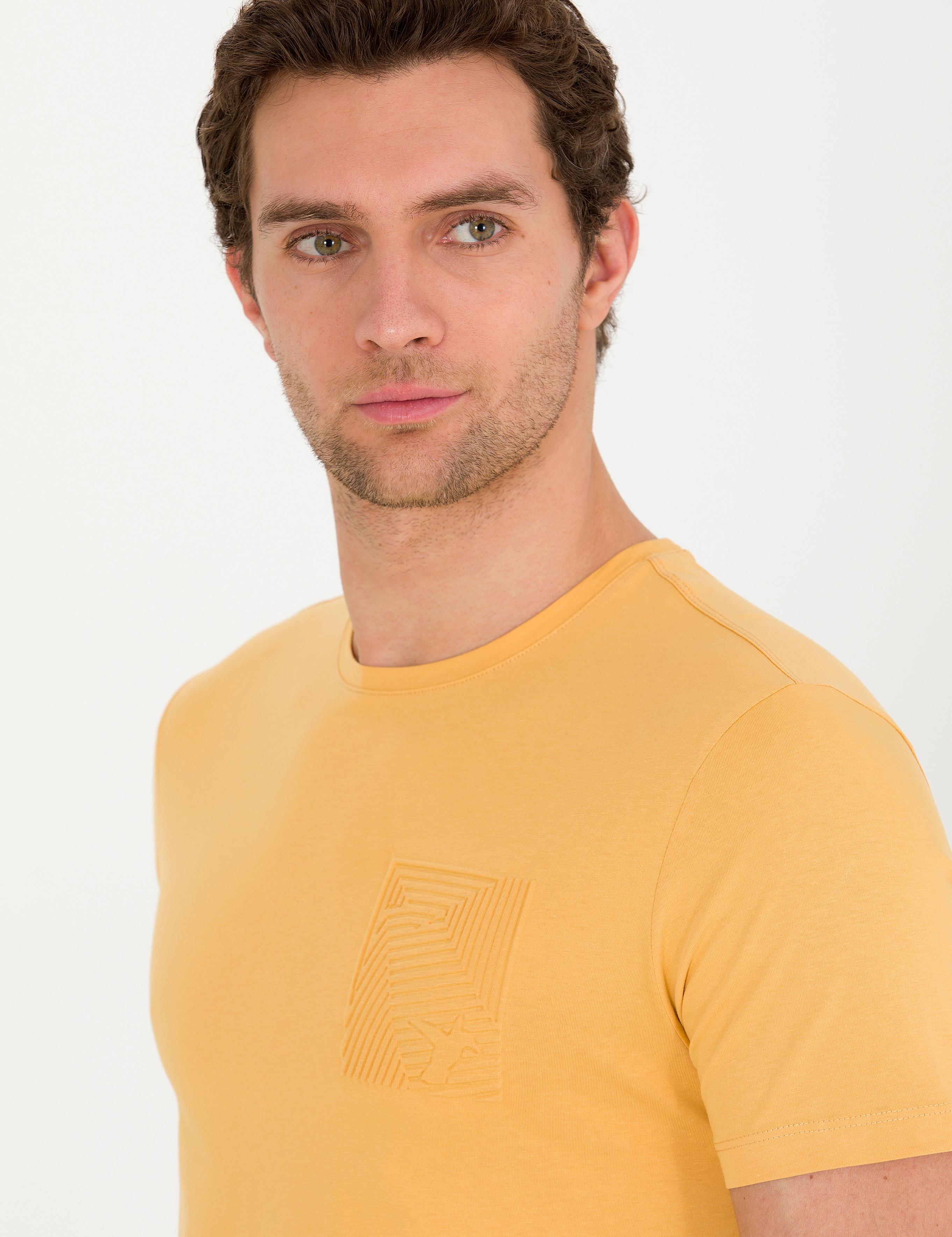 Hardal Bisiklet Yaka Slim Fit T-Shirt - 50265869039